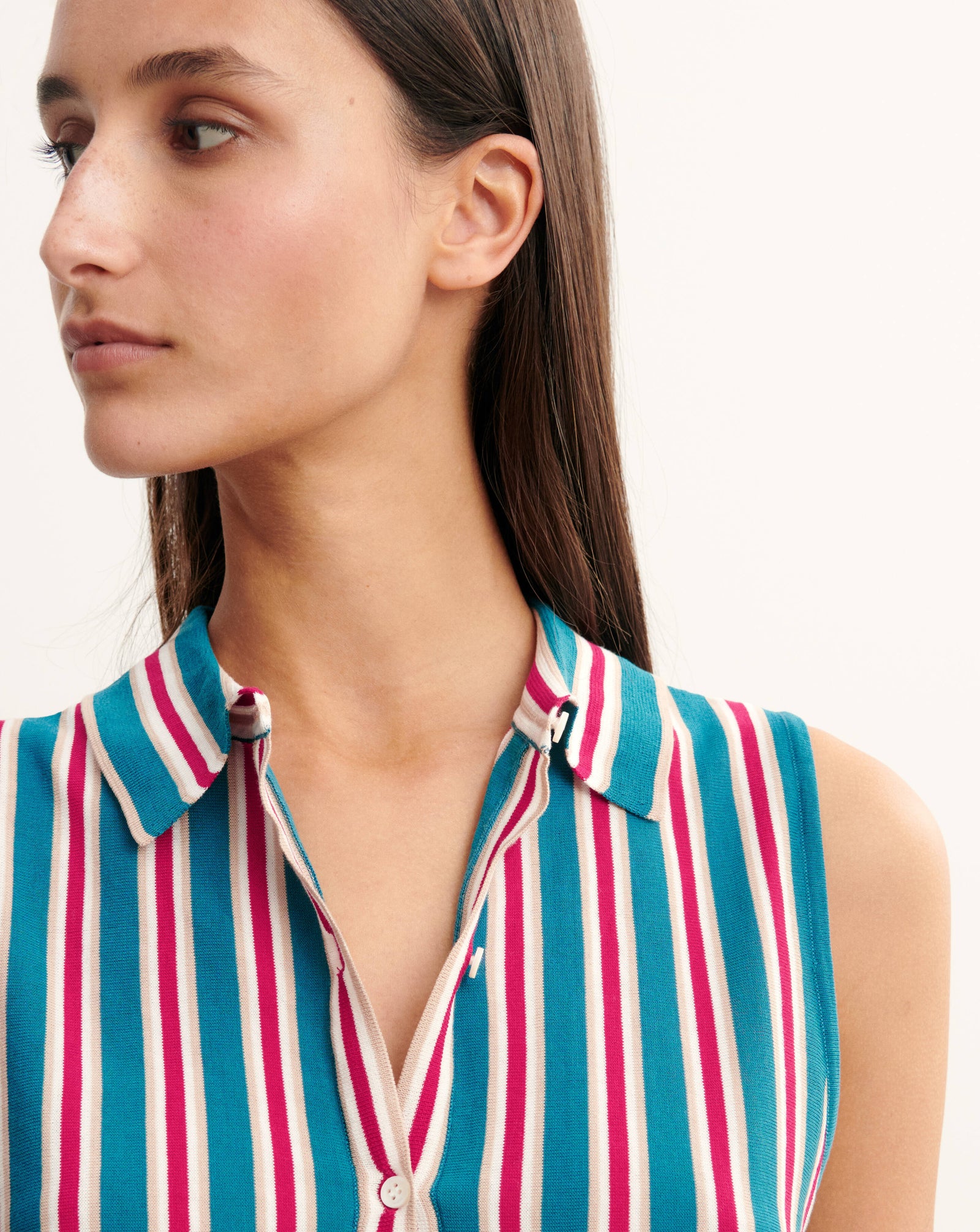 Chemise sans manches à rayure