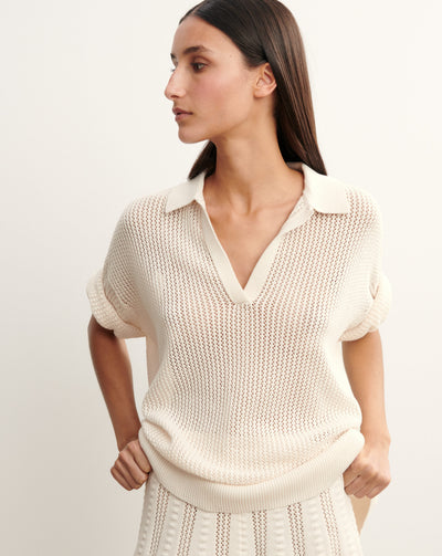 Top oversized pointelle