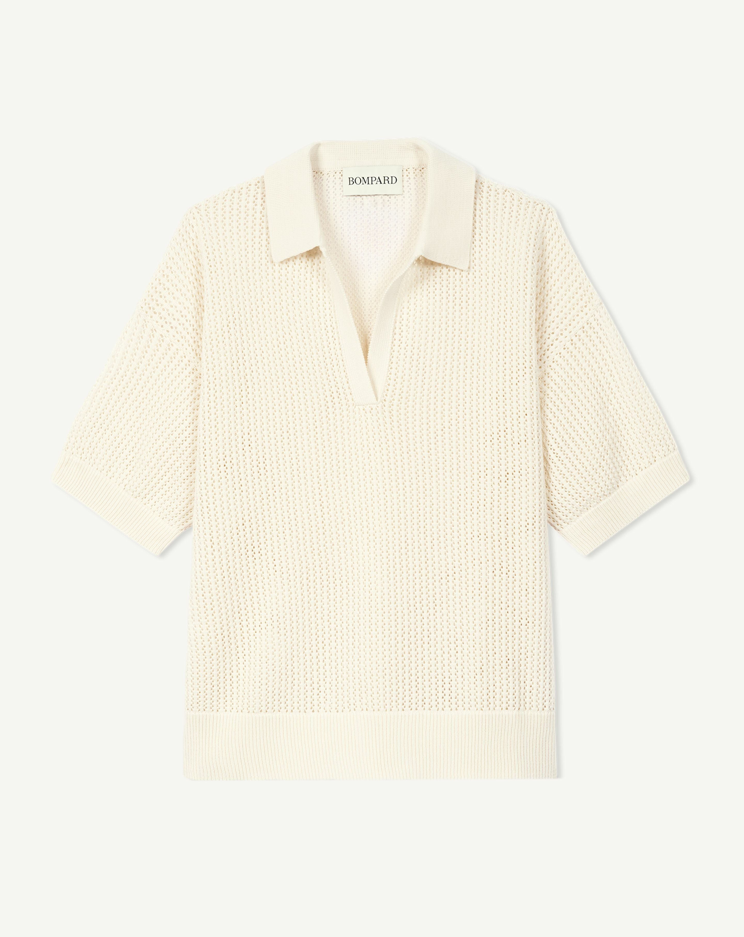 Top oversized pointelle-PANNA-90% coton bio 10% soie