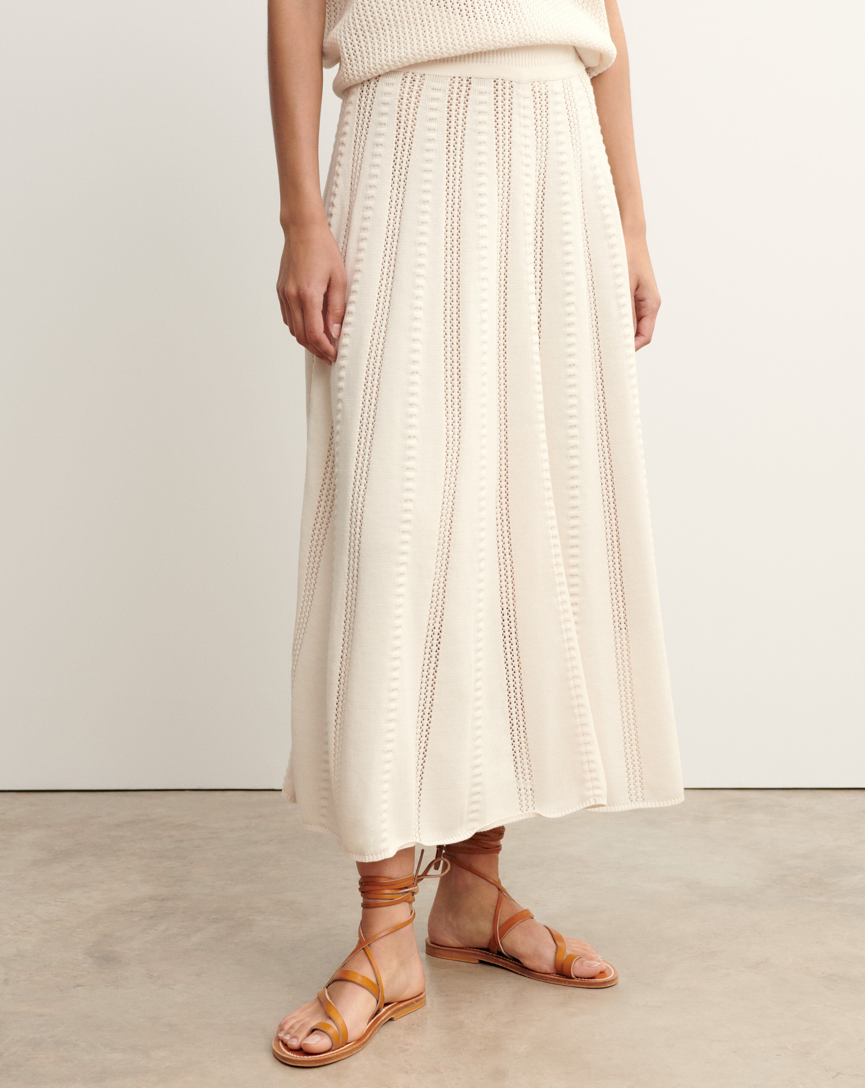 Jupe longue pointelle