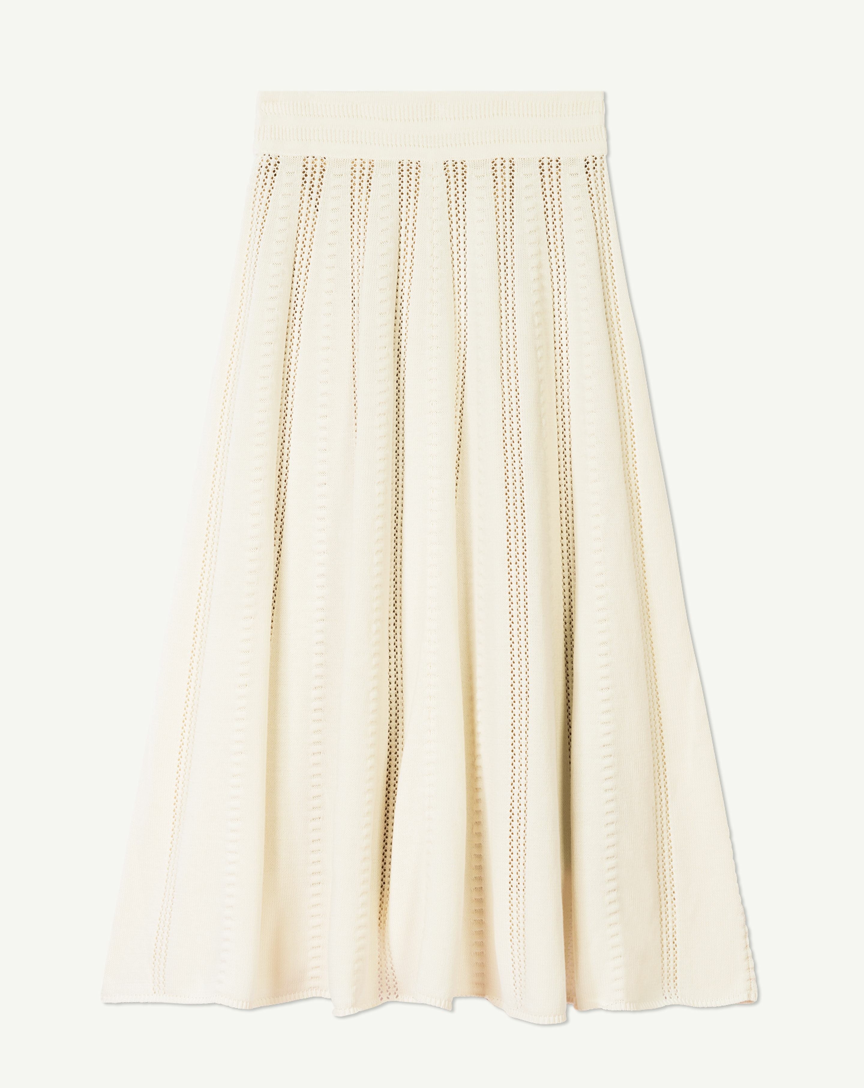 Jupe longue pointelle-PANNA-90% coton bio 10% soie