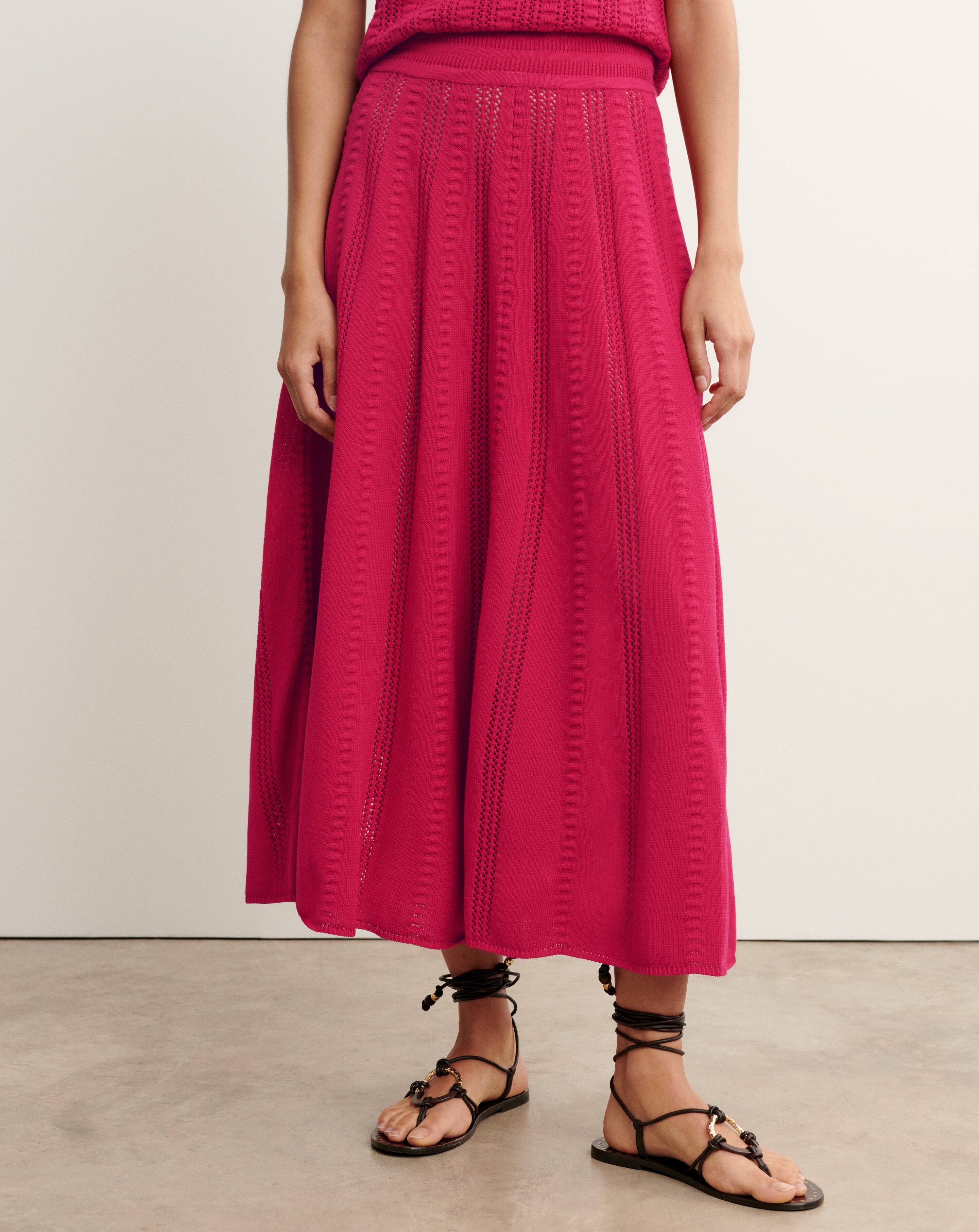 Jupe longue pointelle