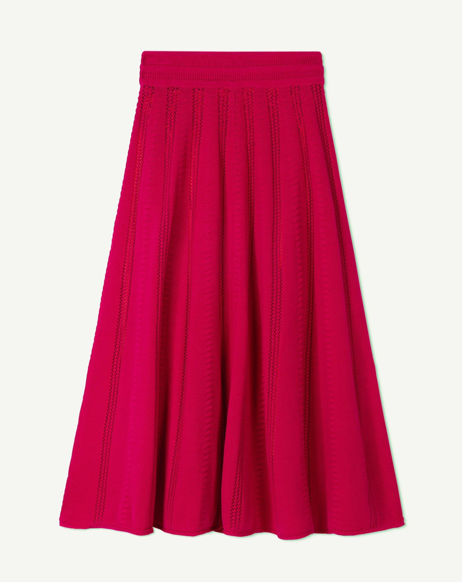 Jupe longue pointelle-ROSE DIVA-90% coton bio 10% soie