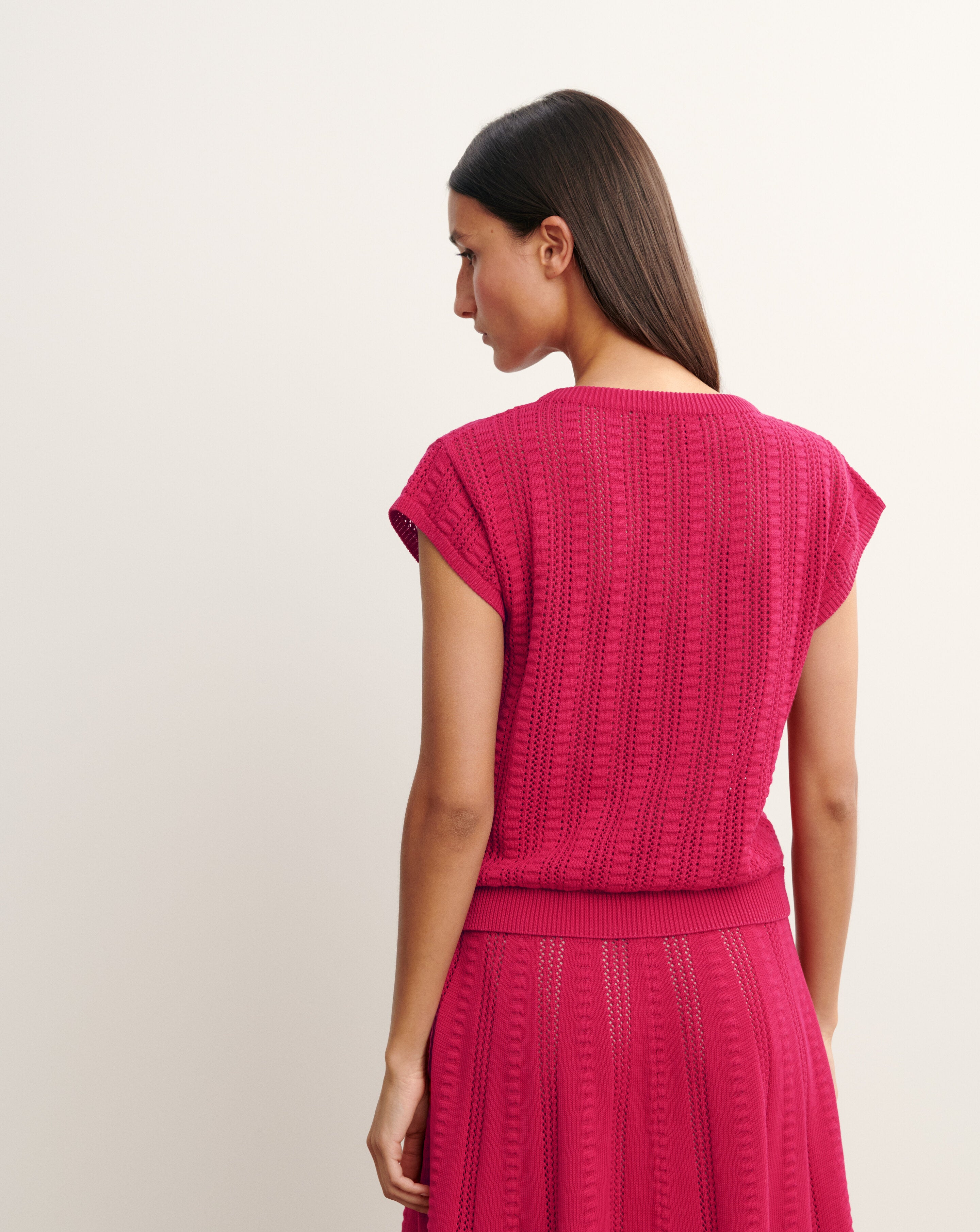 Top col bateau pointelle