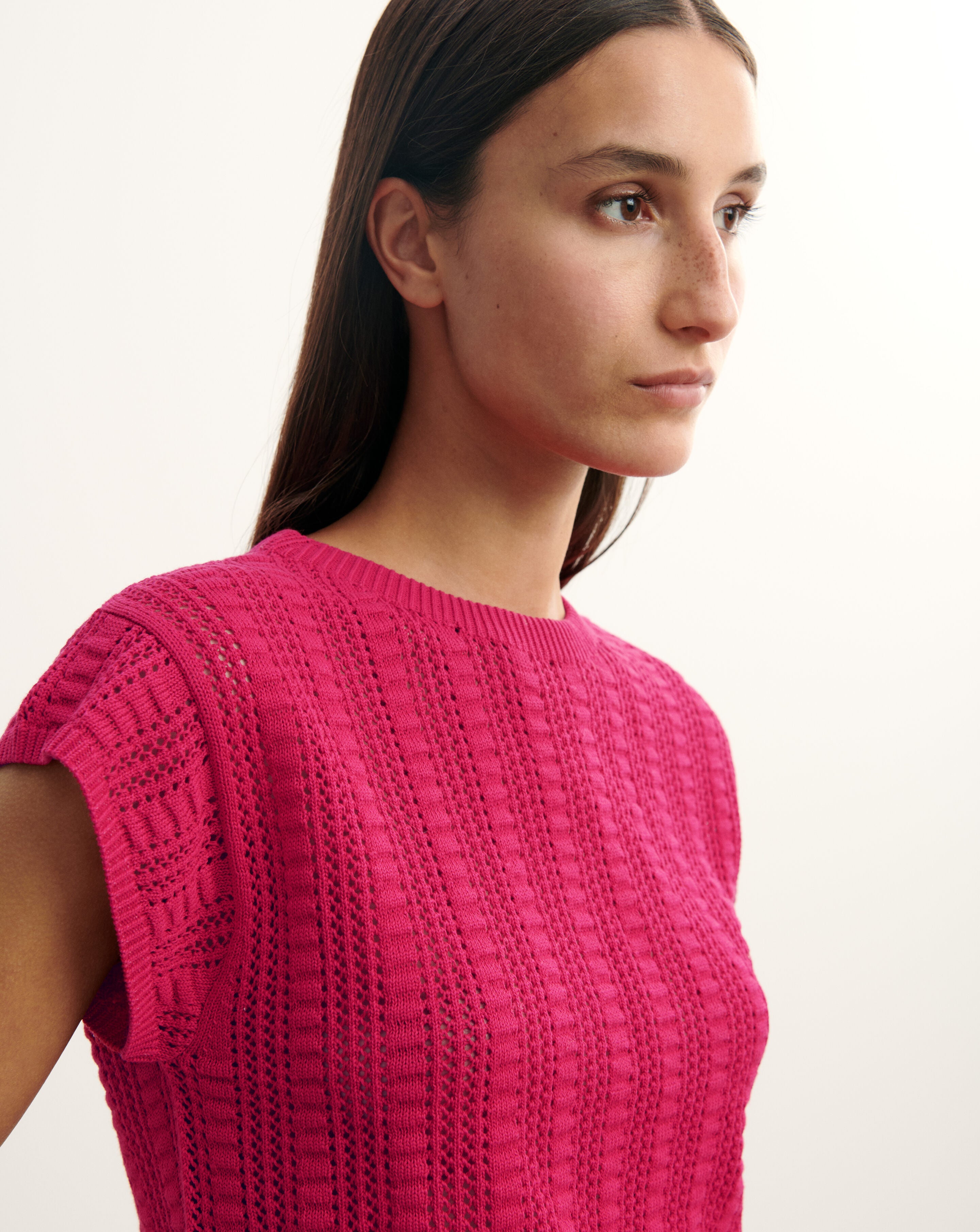 Top col bateau pointelle