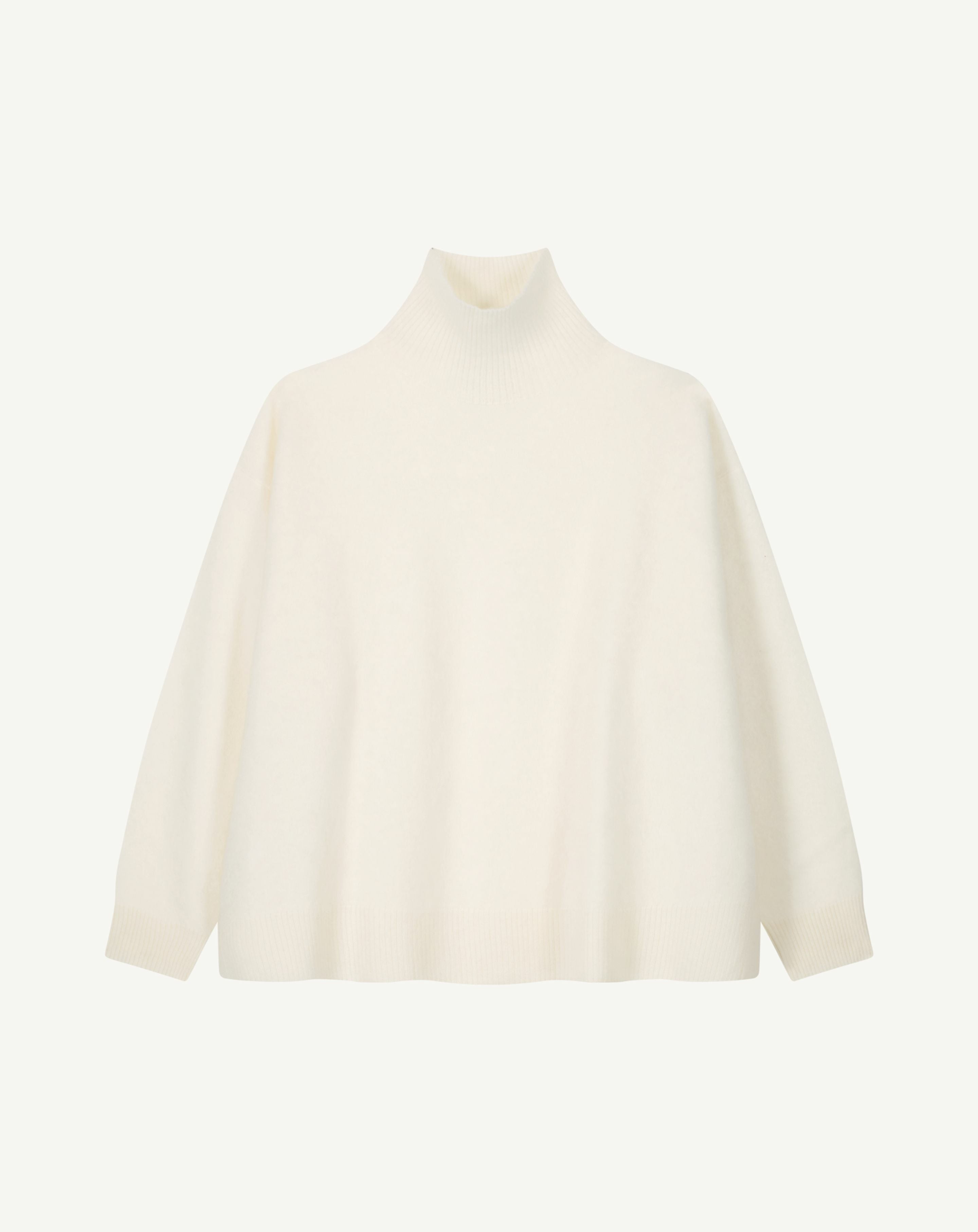 Col montant cachemire brossé-NATUREL-100% cachemire