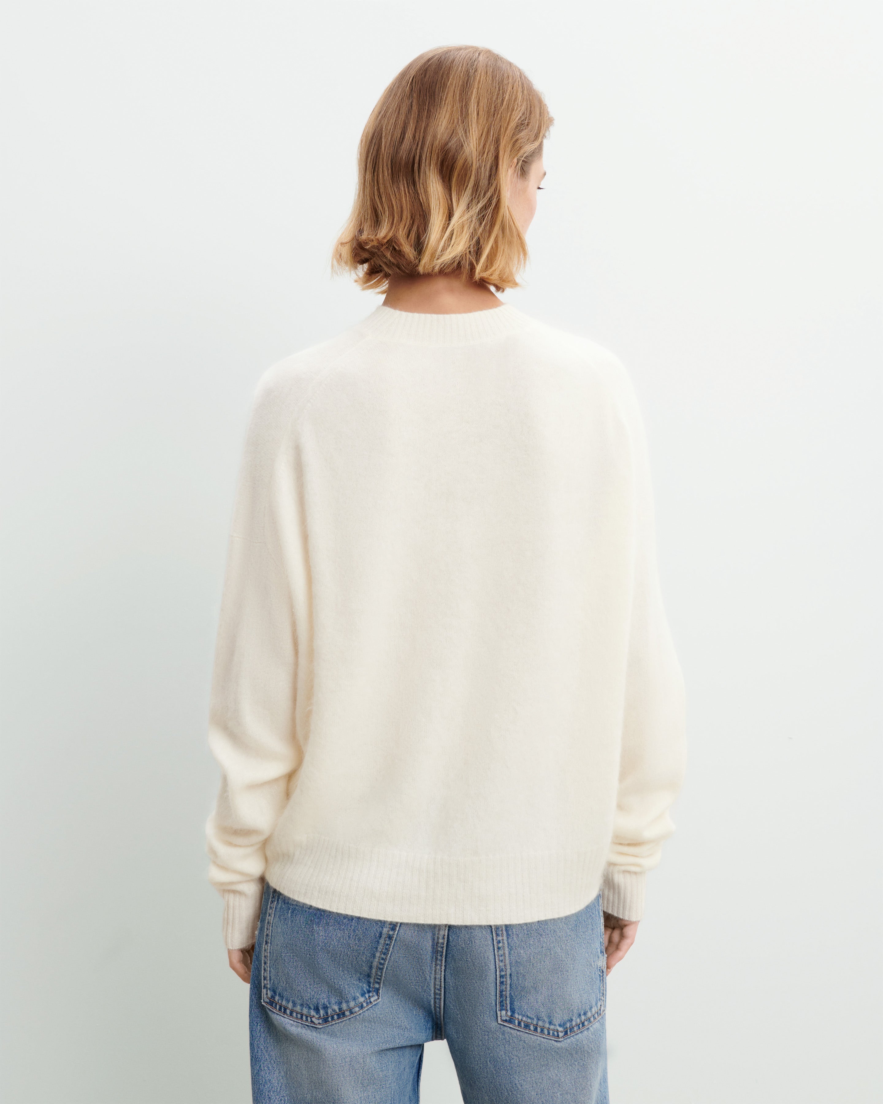 Brushed cashmere round neck pullover in Cashmere Women autumn