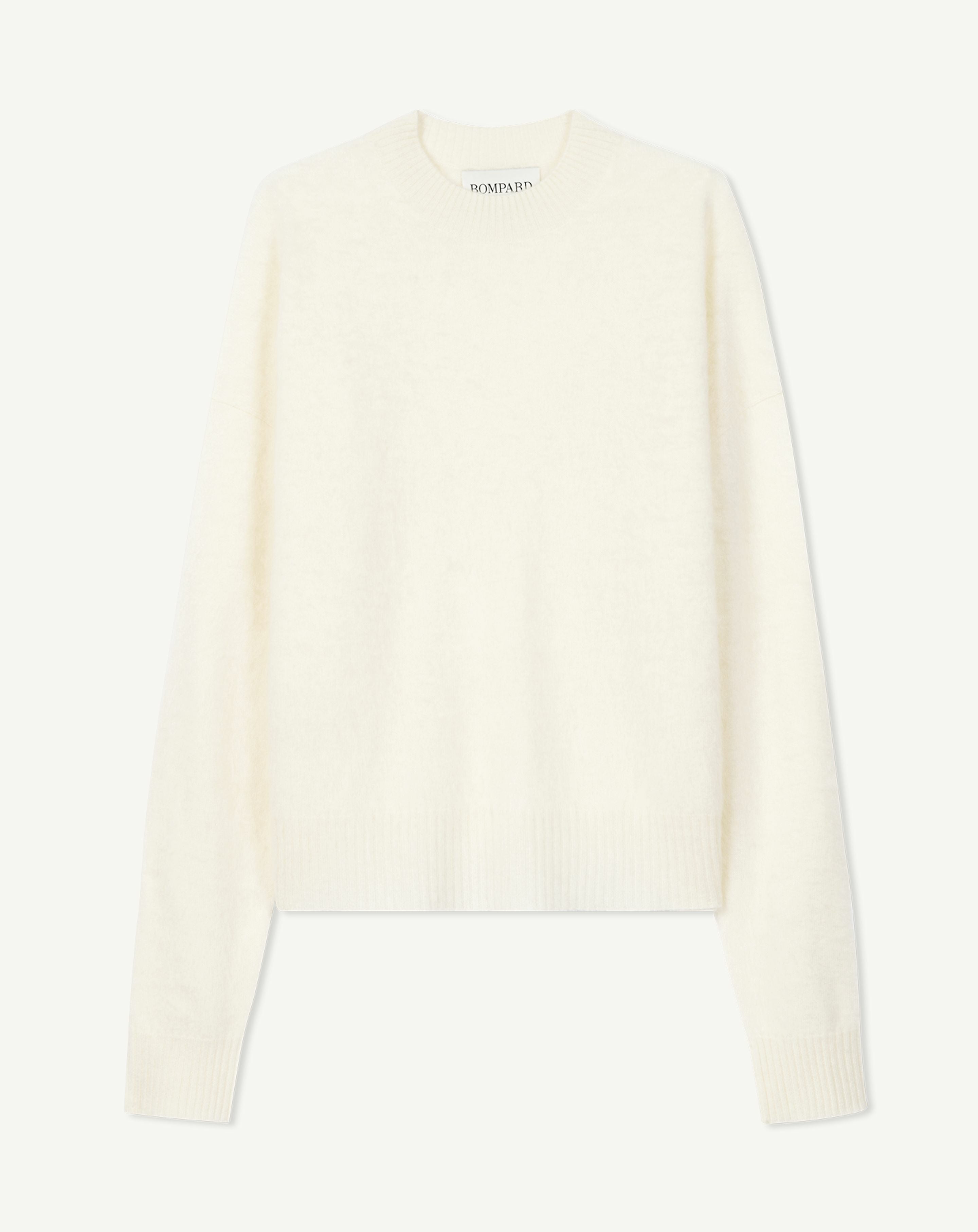 Col rond cachemire brossé-NATUREL-100% cachemire