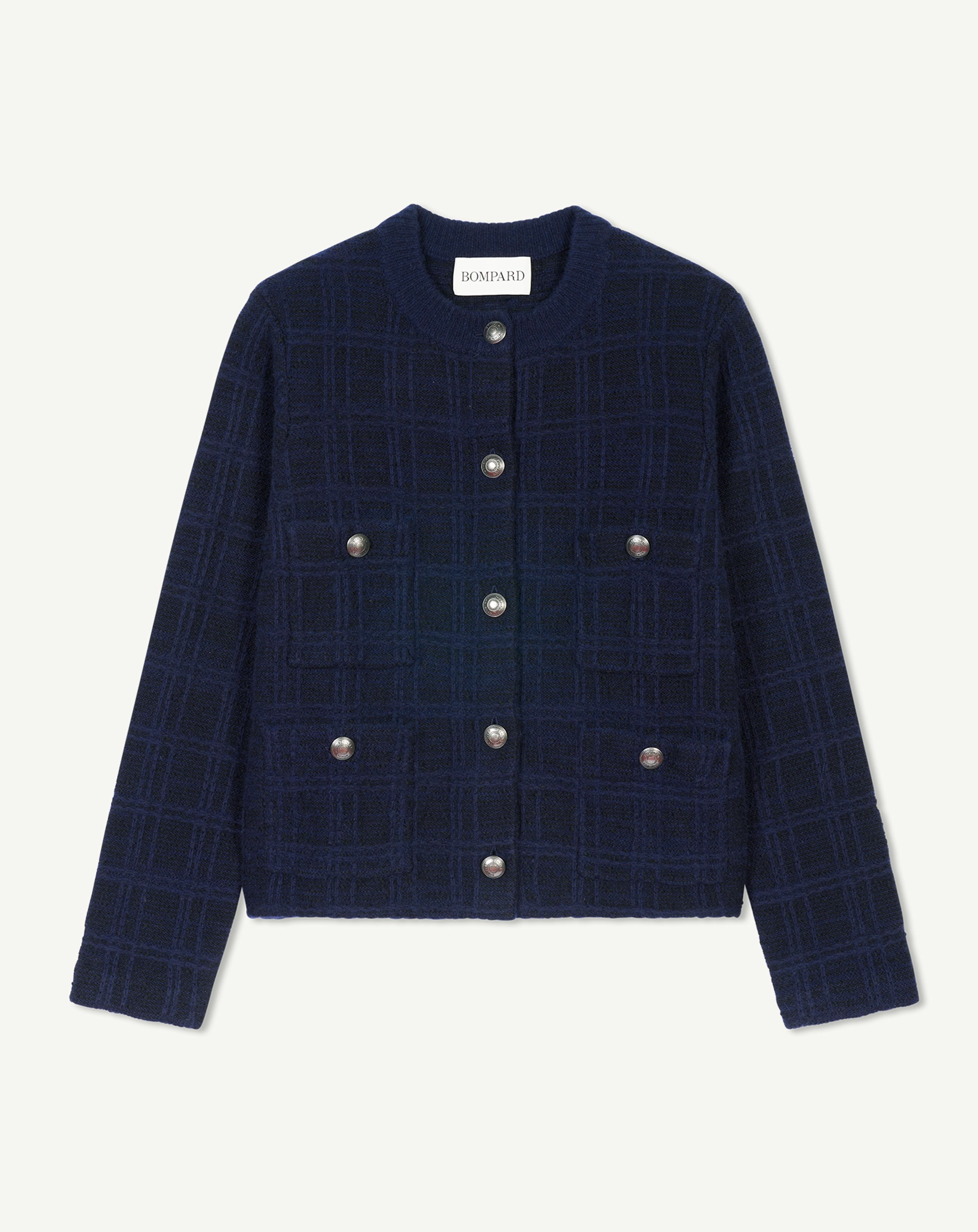 Veste en tweed à poches-MARINE-41% laine 17% cachemire 42% coton