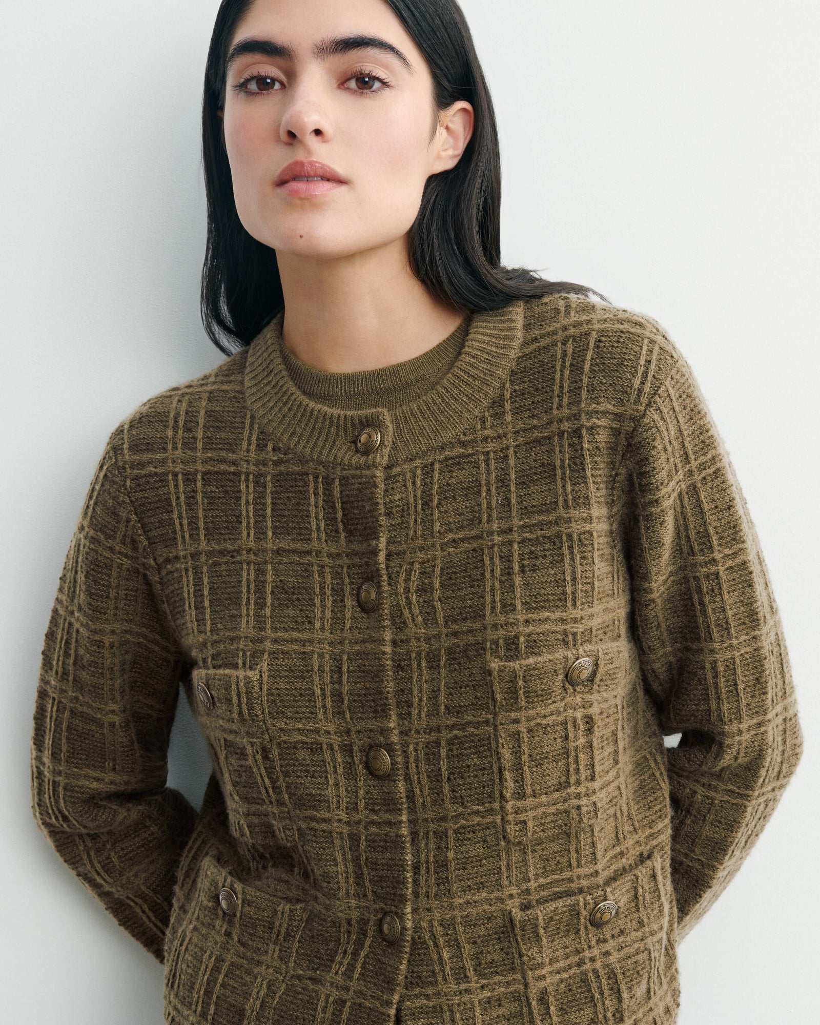 Veste en tweed à poches-BRONZE-41% laine 17% cachemire 42% coton