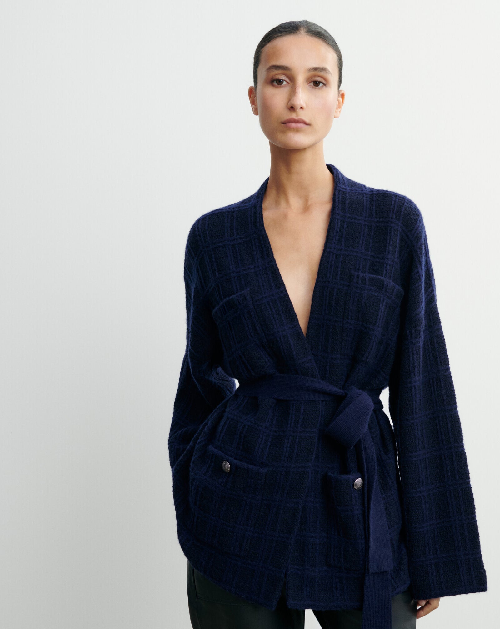 Veste cosy en tweed-MARINE-44% coton 39% laine 17% cachemire