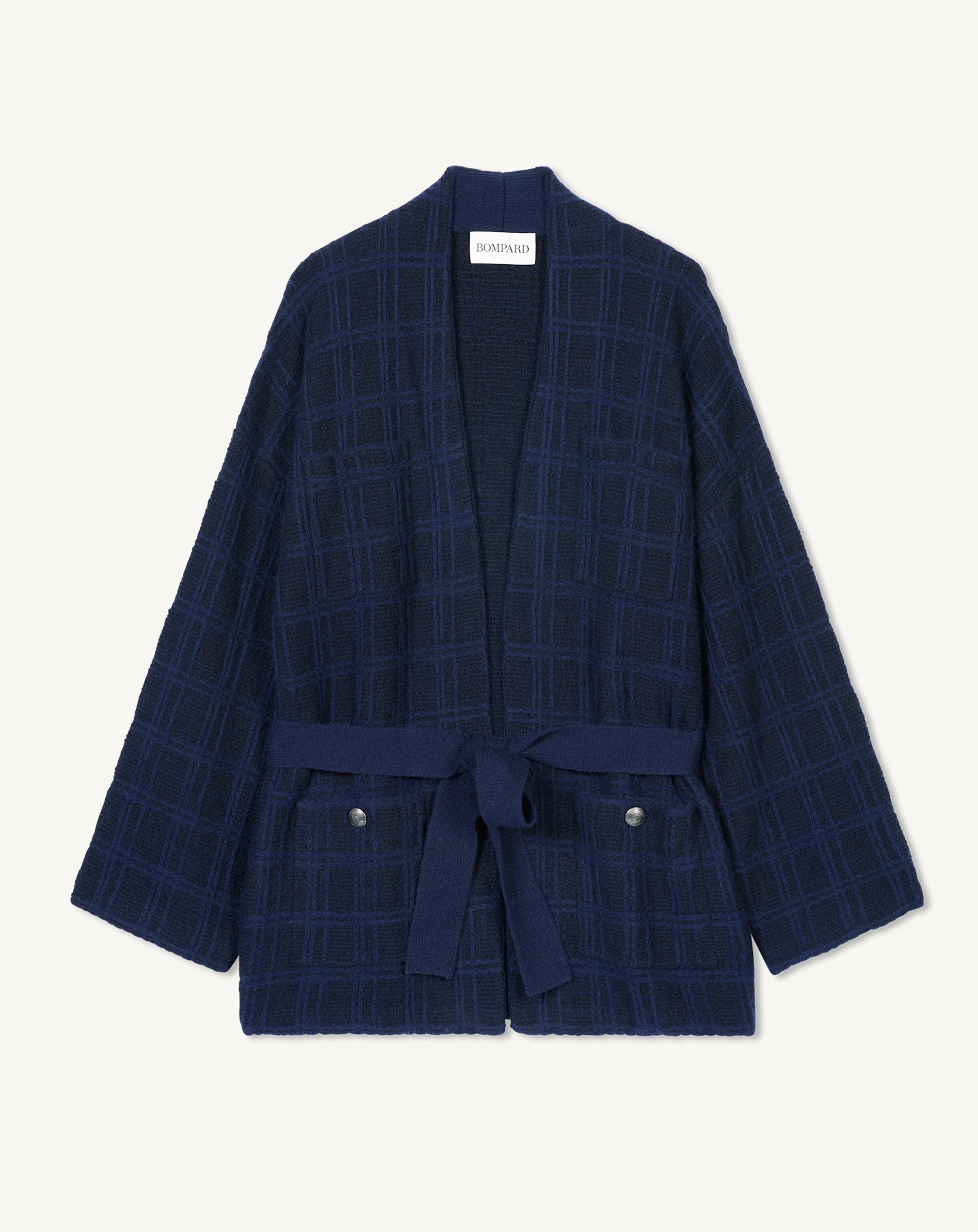 Veste cosy en tweed-MARINE-44% coton 39% laine 17% cachemire