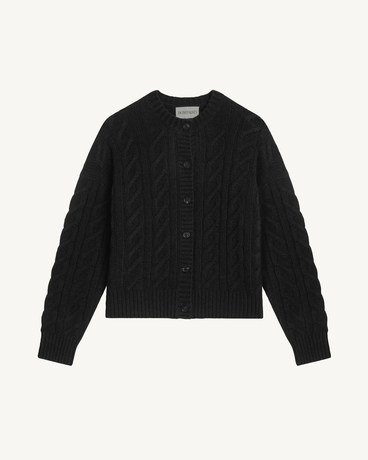 Cardigan maxi torsades-NOIR-100% cachemire