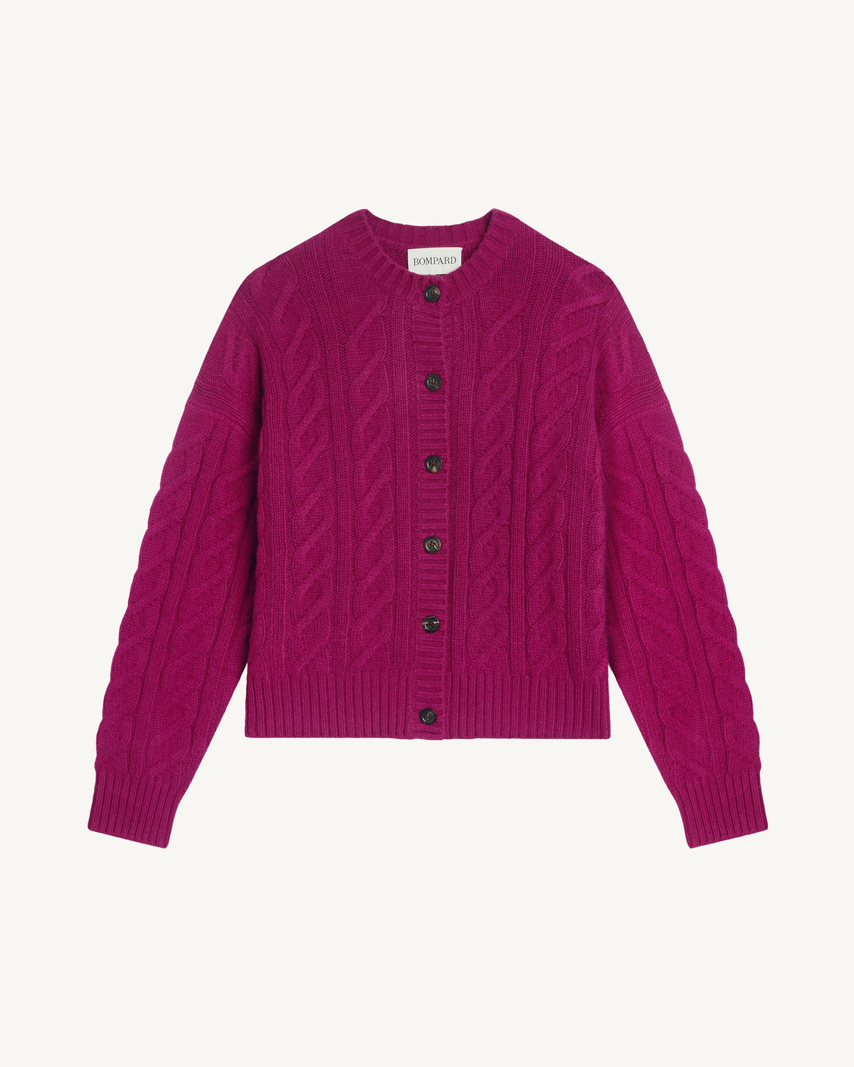 Cardigan maxi torsades-POURPRE-100% cachemire