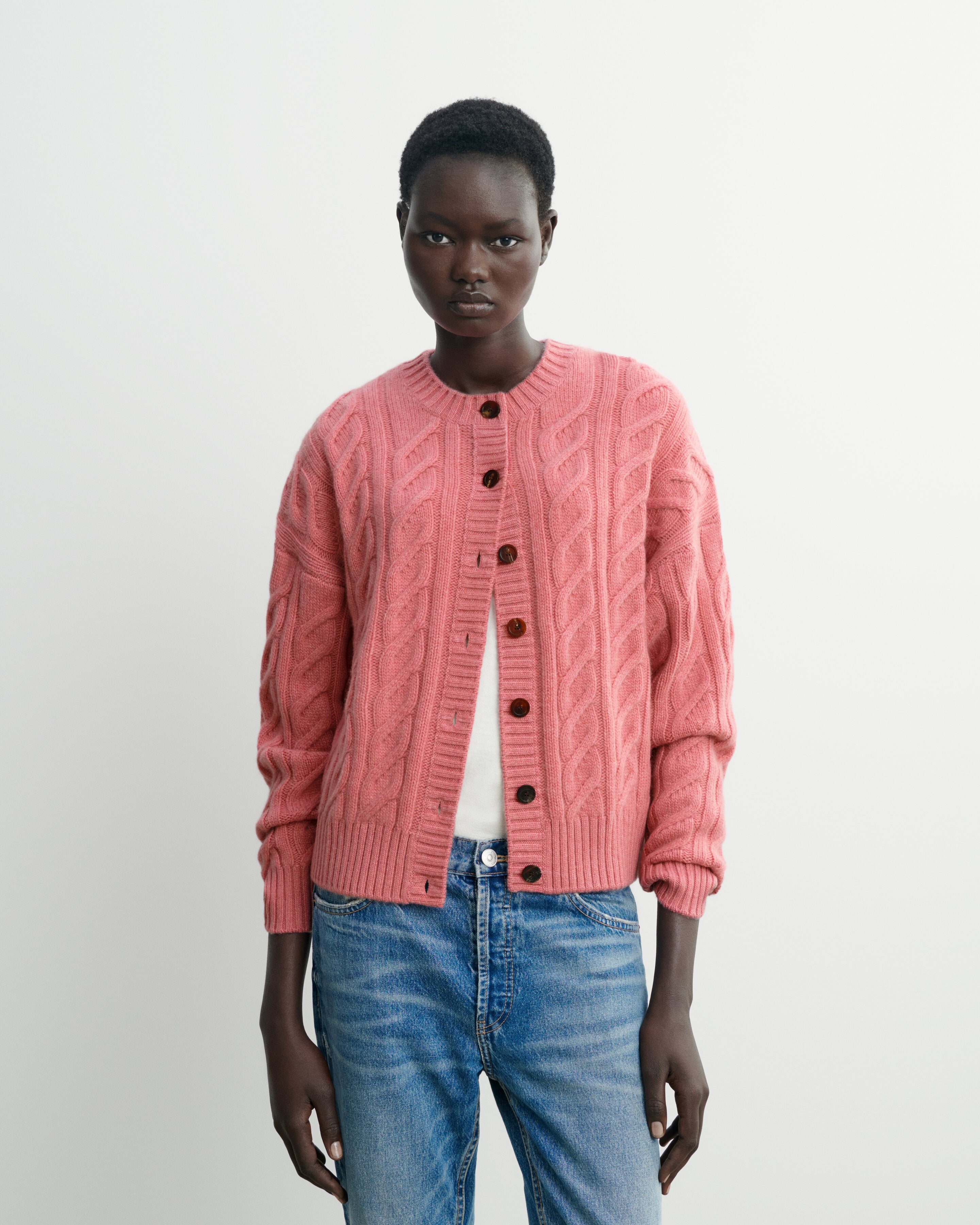 Cardigan maxi torsades-ROSE CAMEO-100% cachemire