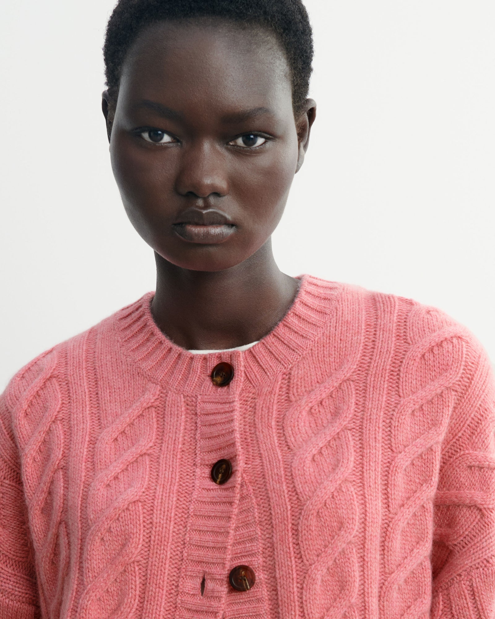 Cardigan maxi torsades-ROSE CAMEO-100% cachemire