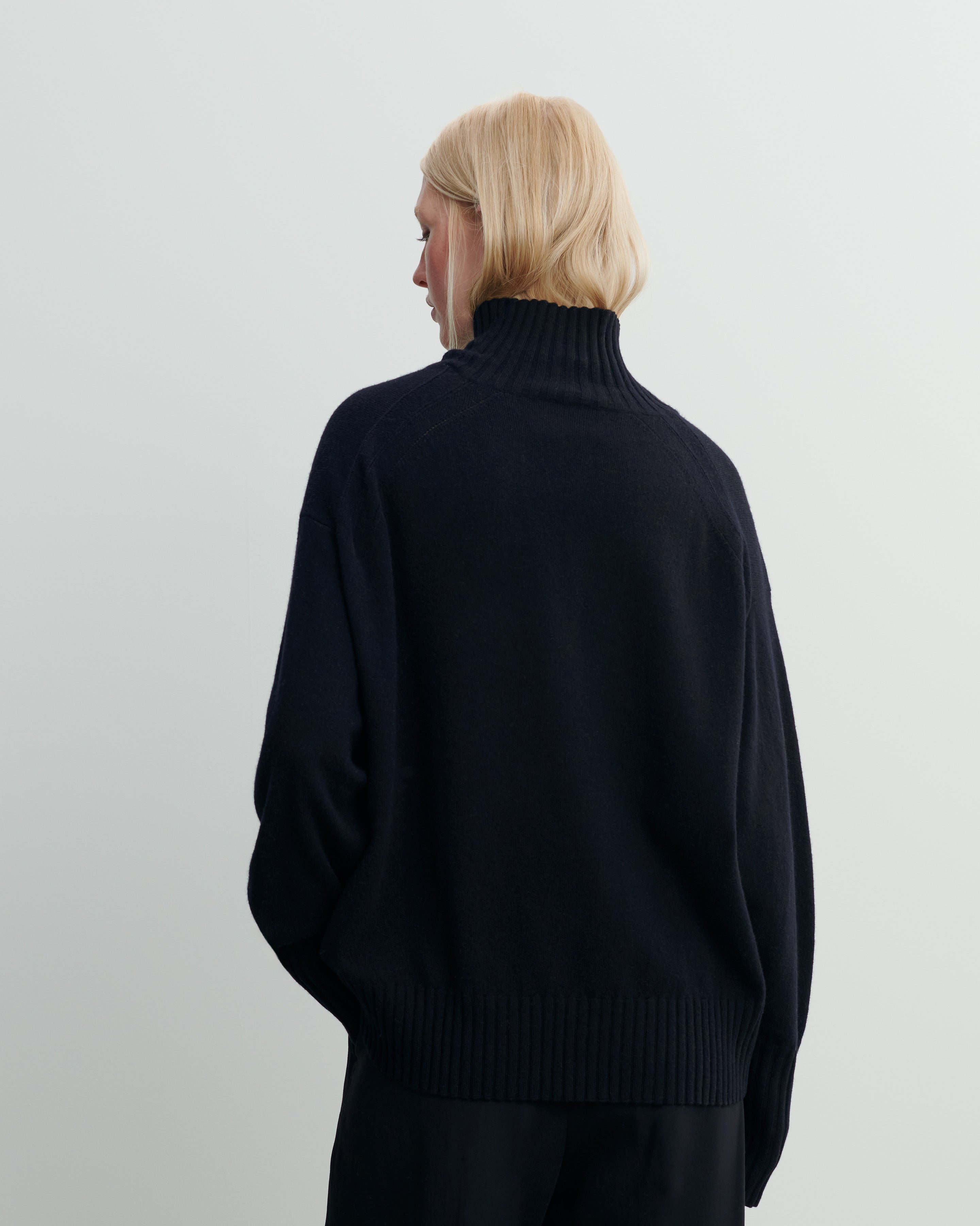 トップス cashmere touch high neck pullover black Ribbed high neck pullover in Cashmere Women black | Eric Bompard