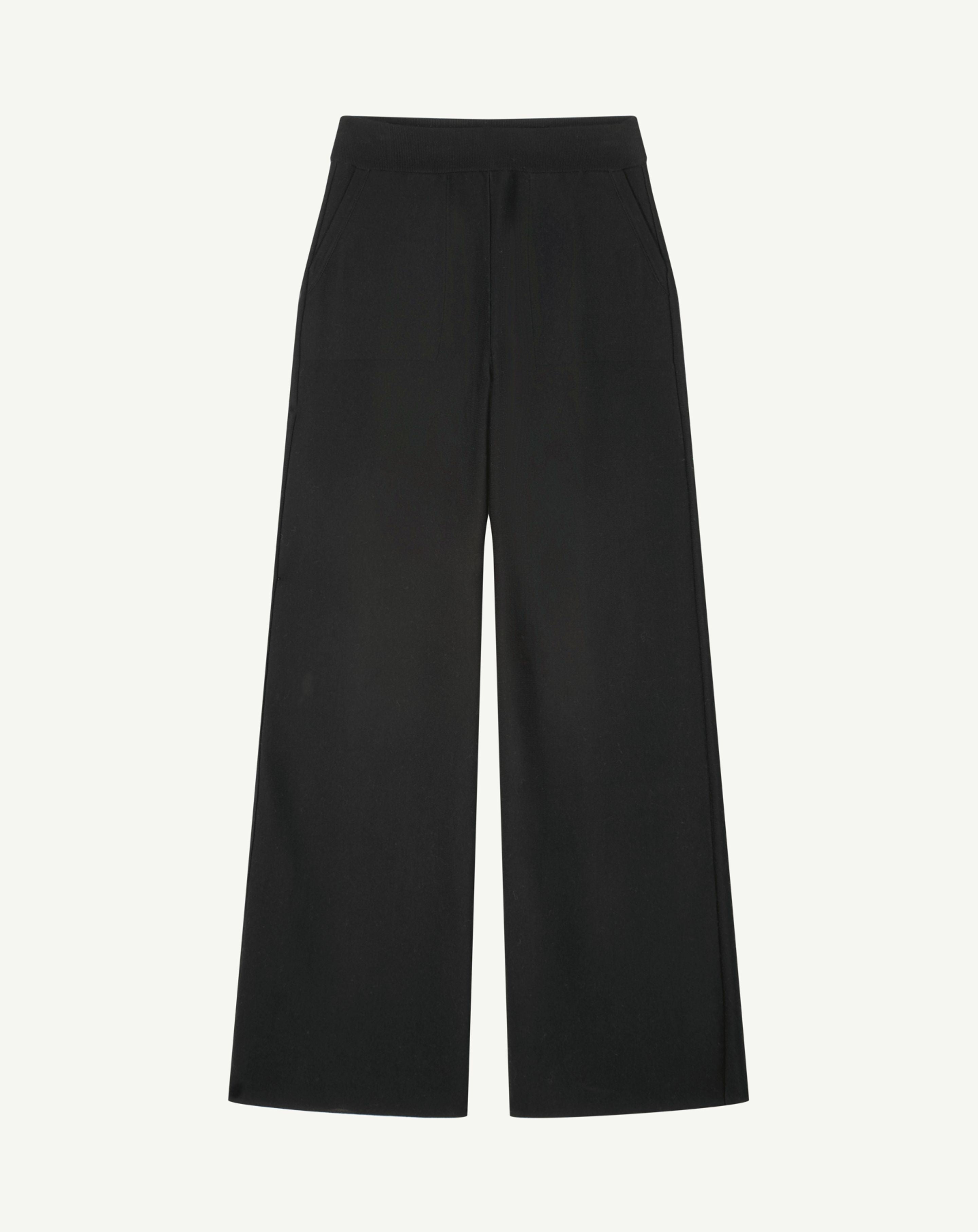 Pantalon double face-NOIR-85% polyamide 15% élasthanne