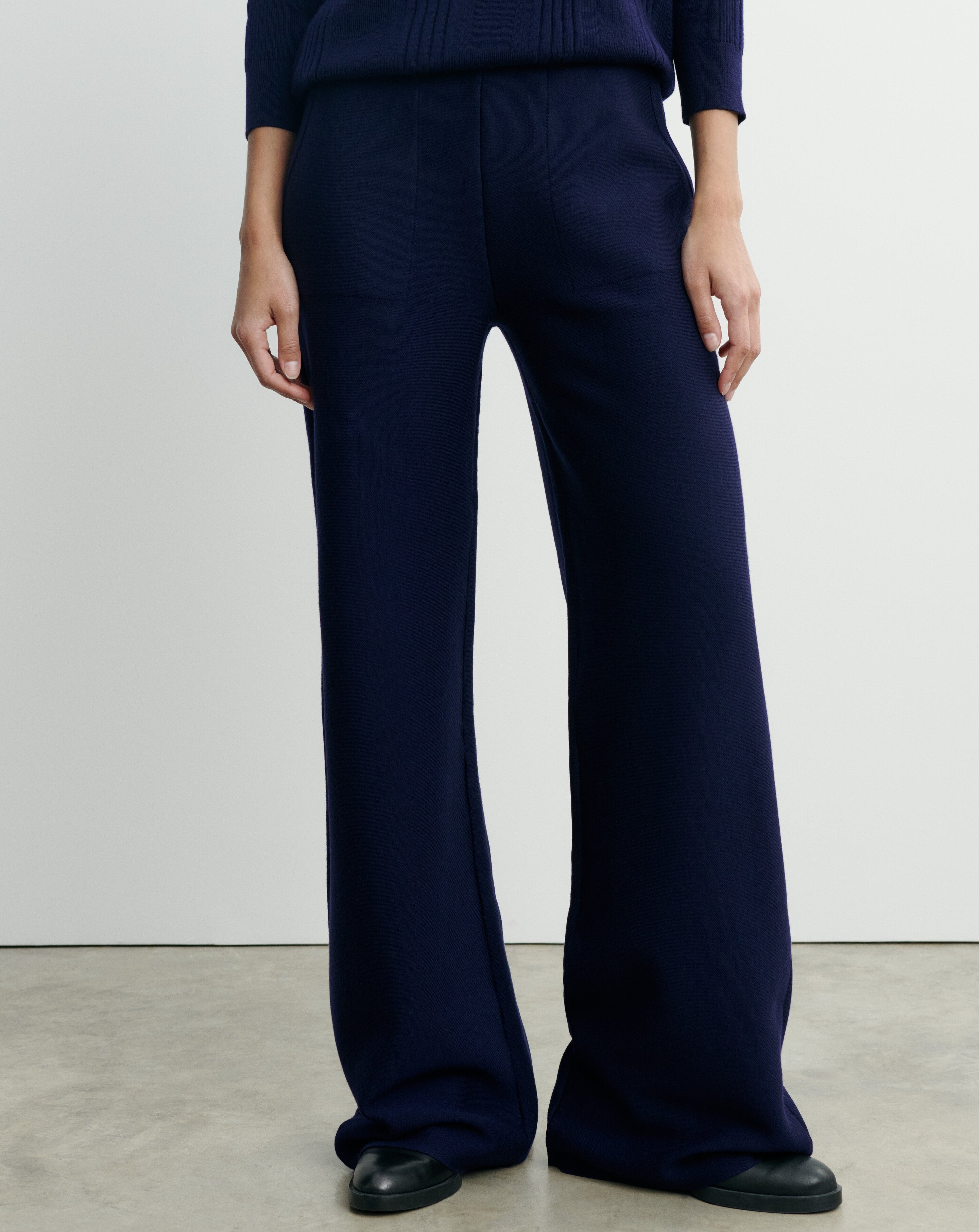 Pantalon double face-MARINE-85% polyamide 15% élasthanne