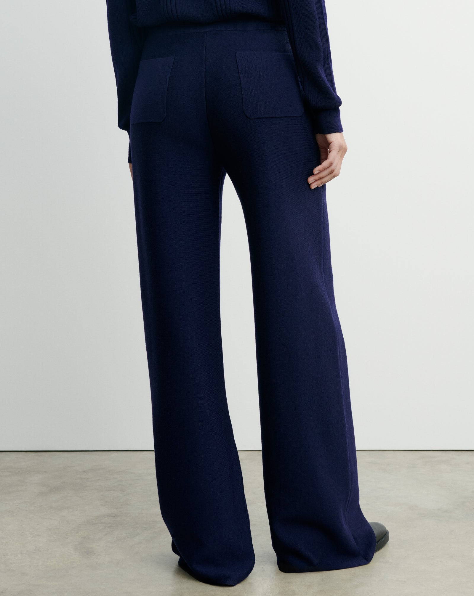 Pantalon double face-MARINE-85% polyamide 15% élasthanne