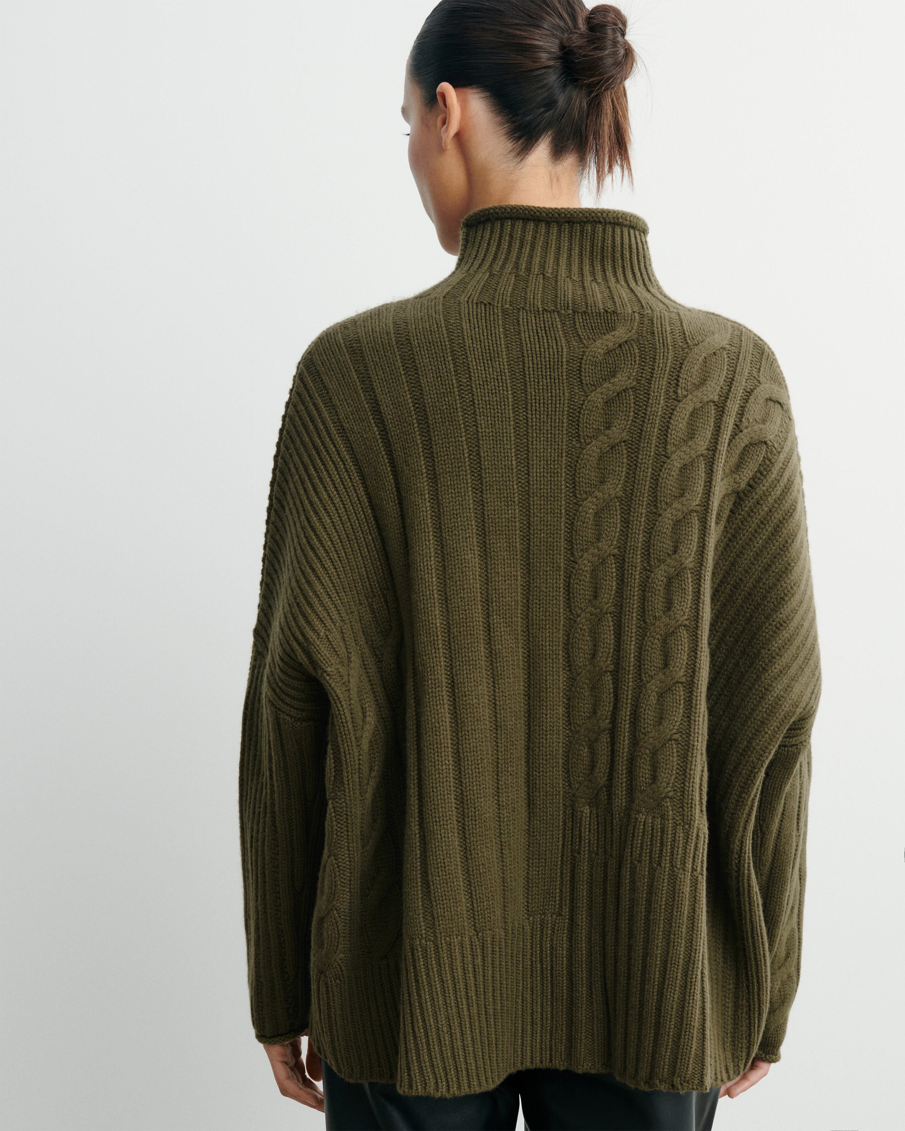 Col montant à torsades-BRONZE-100% cachemire