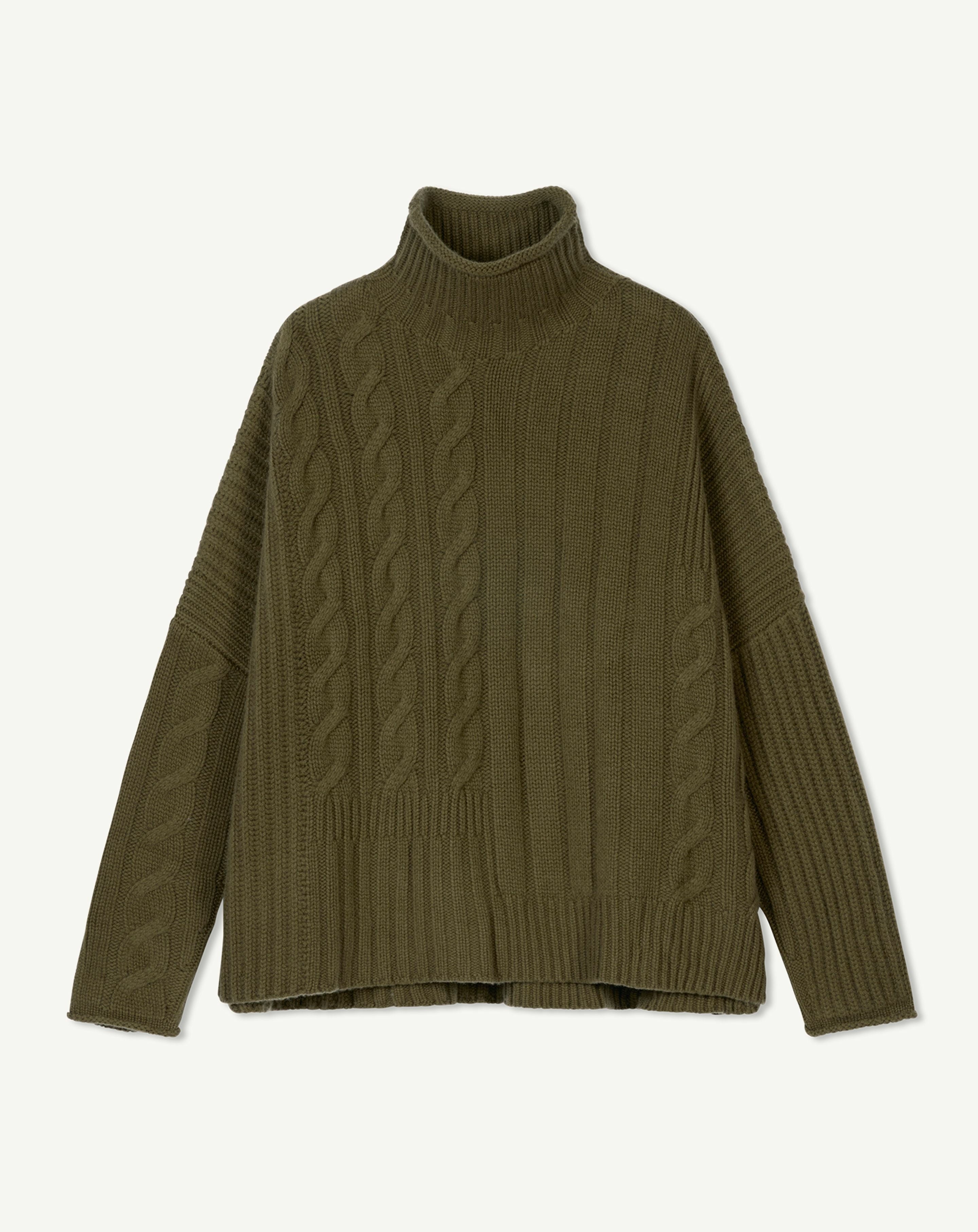 Col montant à torsades-BRONZE-100% cachemire