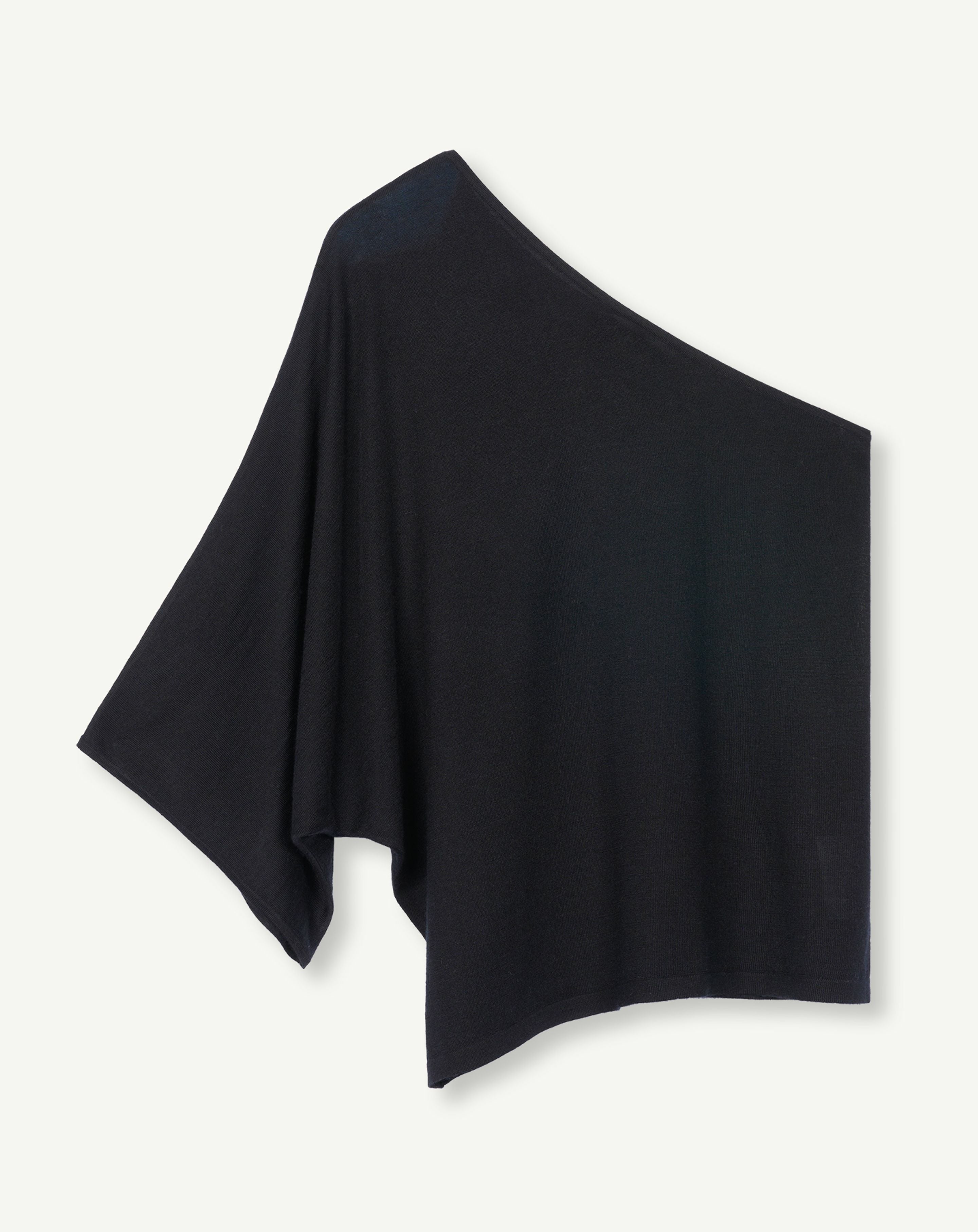 Top asymétrique oversized-NOIR-70% cachemire 30% soie