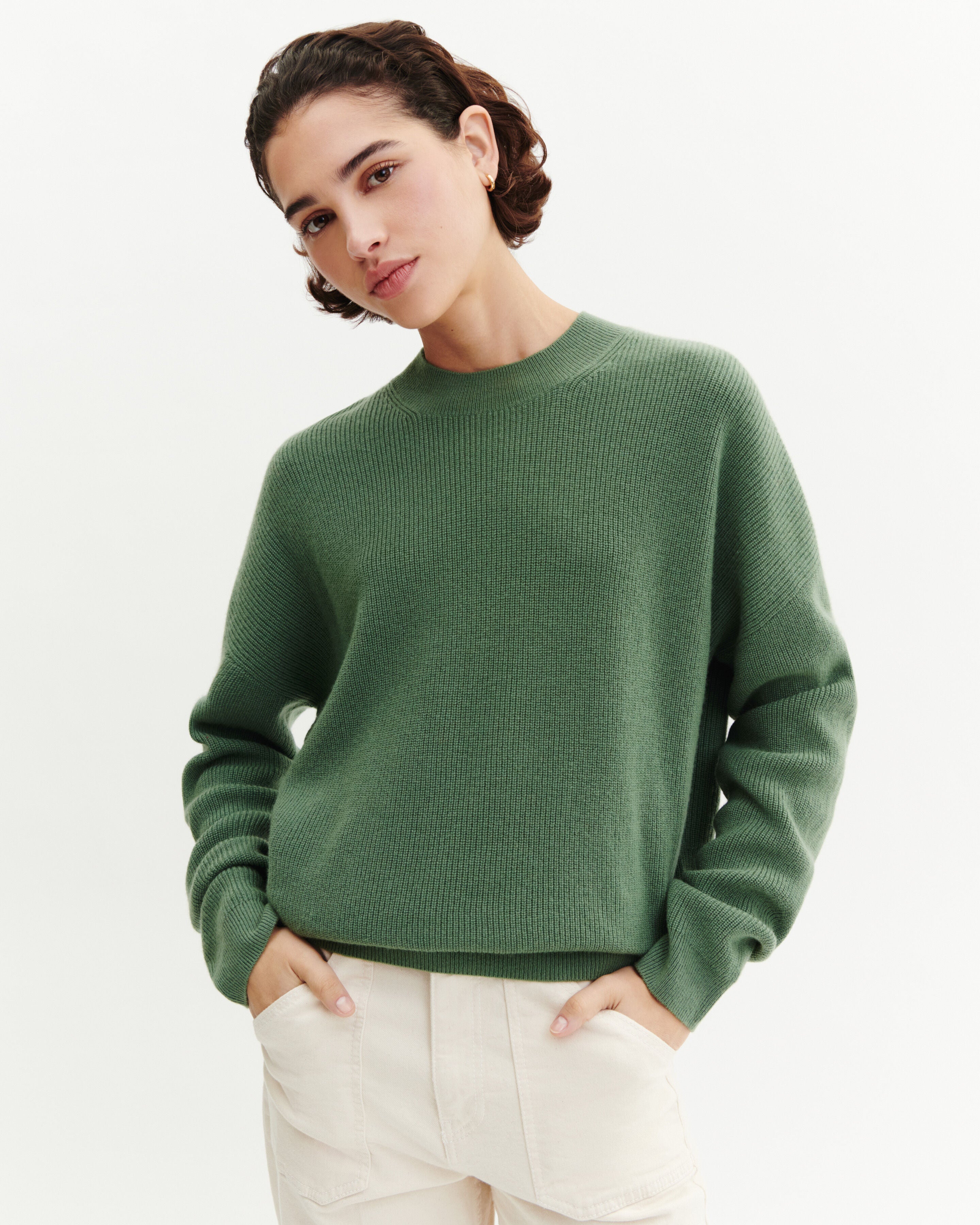 Pull col rond à côtes-JADE-100% cachemire