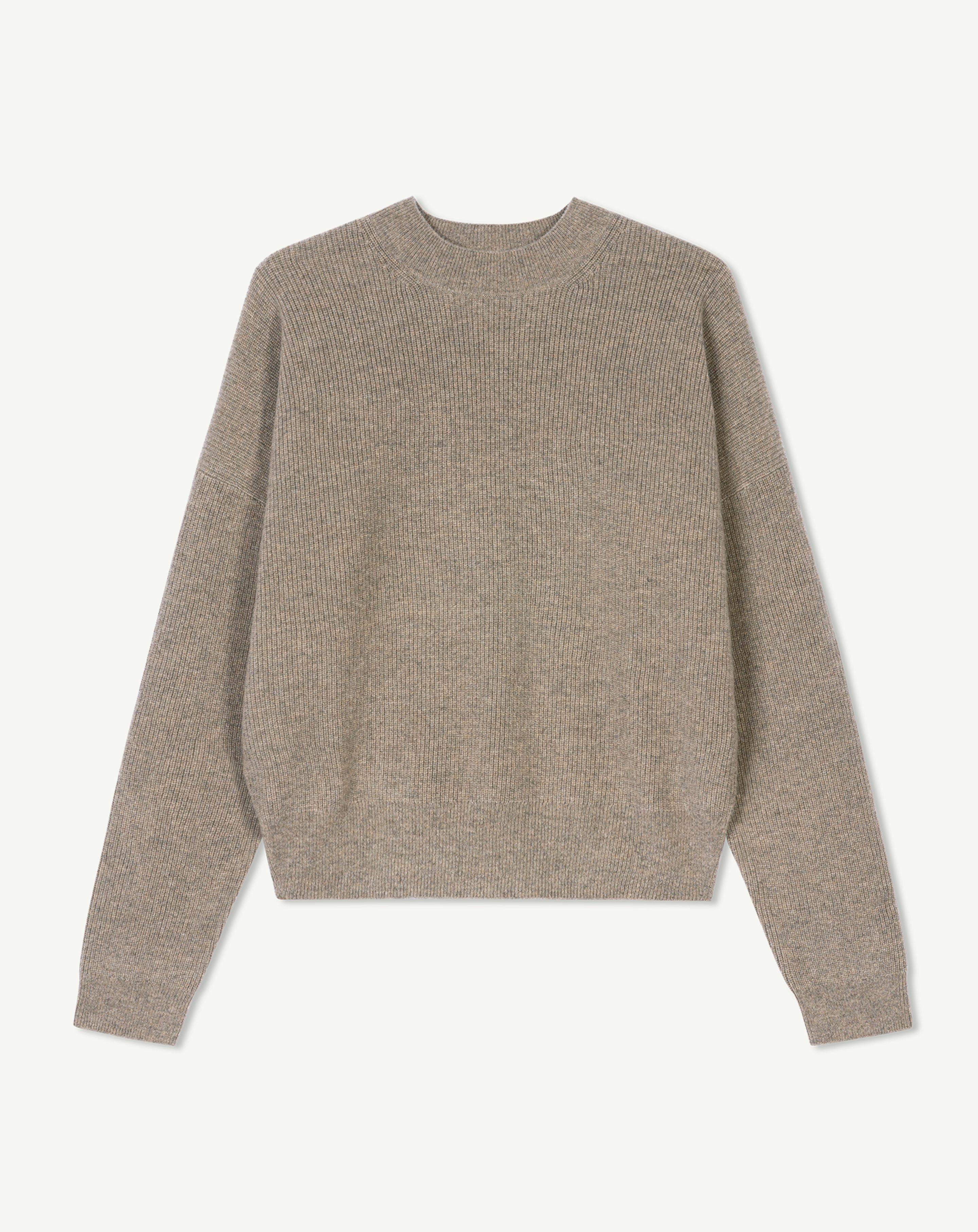 Pull col rond à côtes-MILLET-100% cachemire