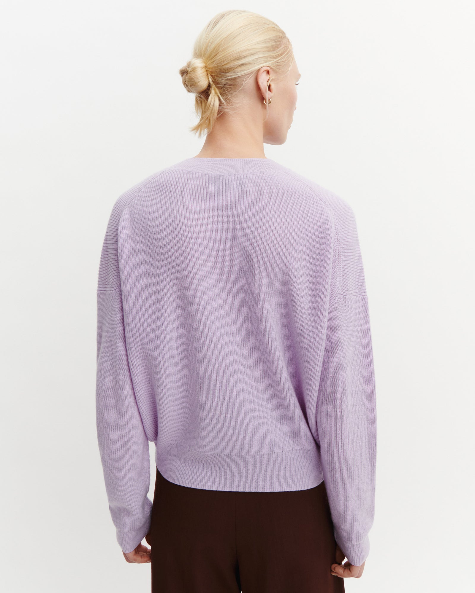 Pull col rond à côtes-JACINTHE-100% cachemire