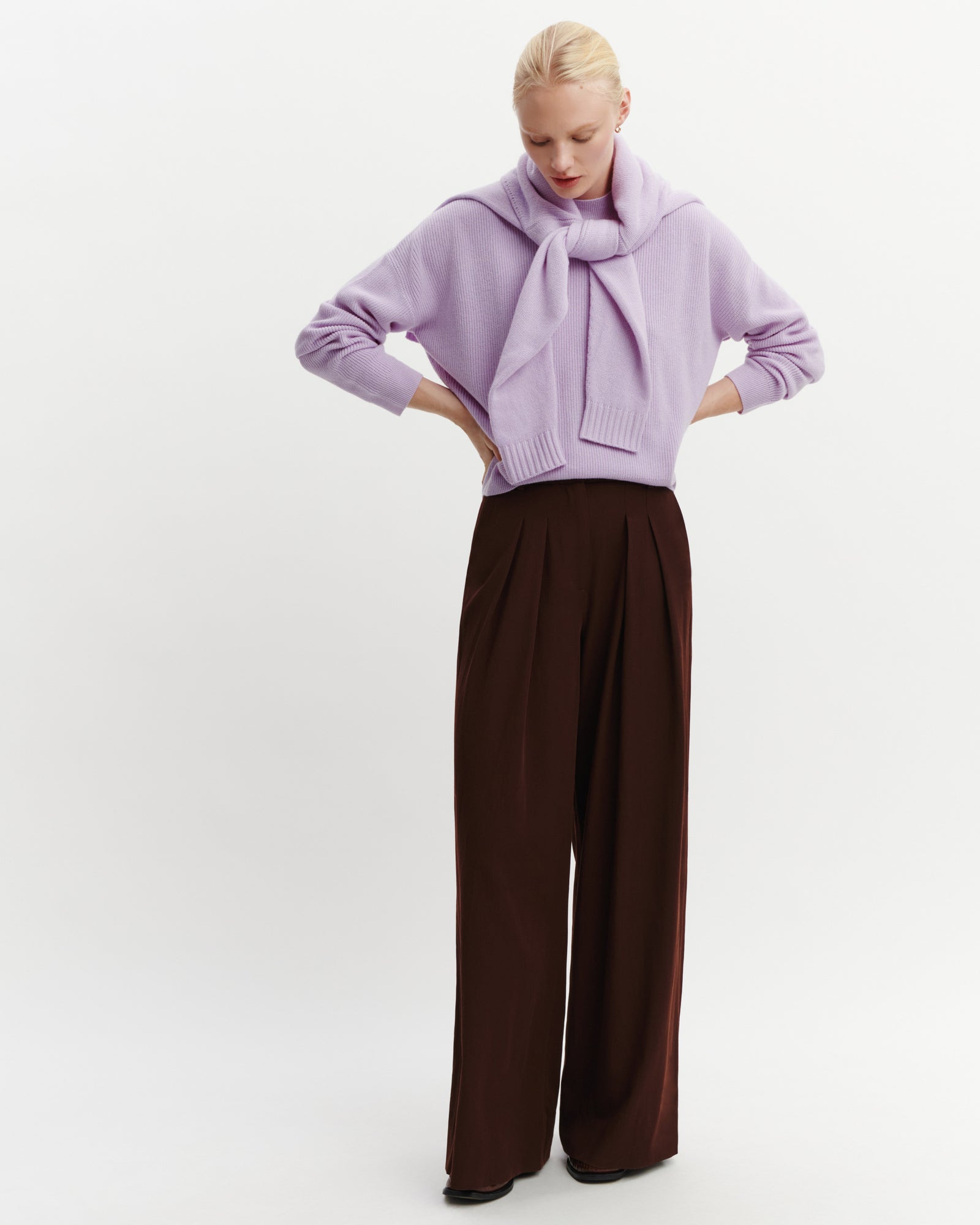 Pull col rond à côtes-JACINTHE-100% cachemire