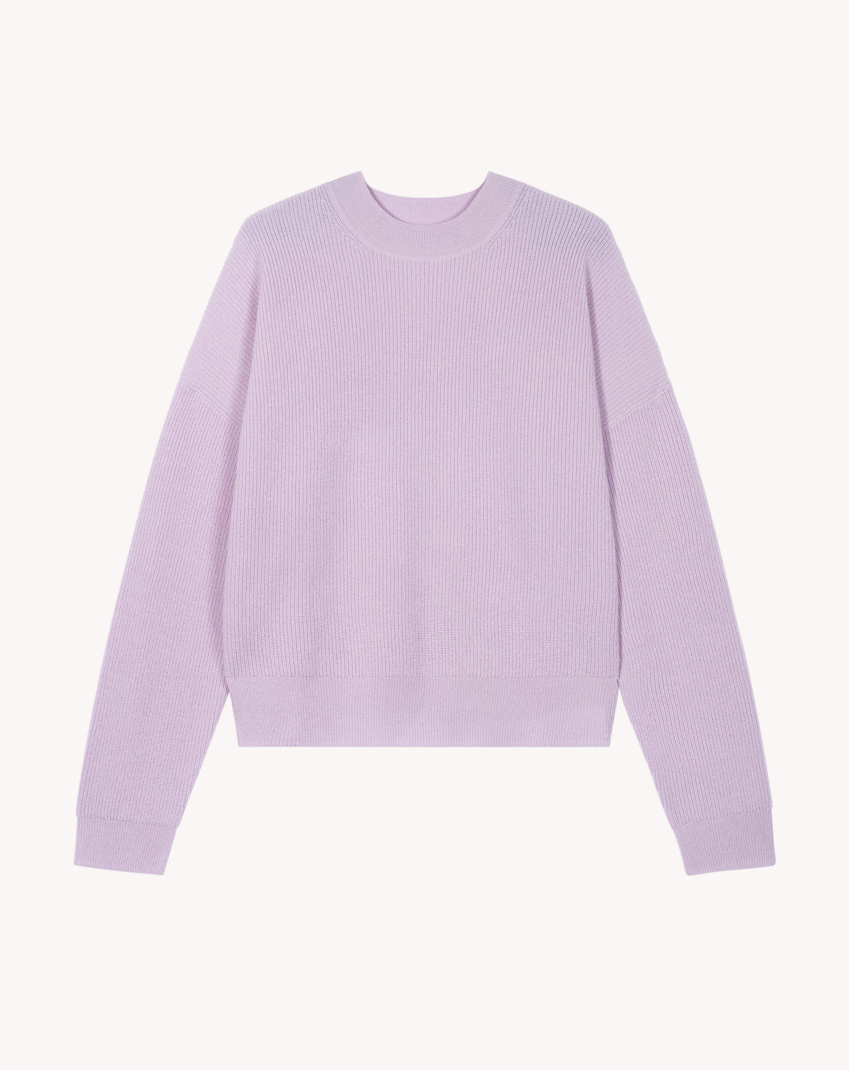 Pull col rond à côtes-JACINTHE-100% cachemire