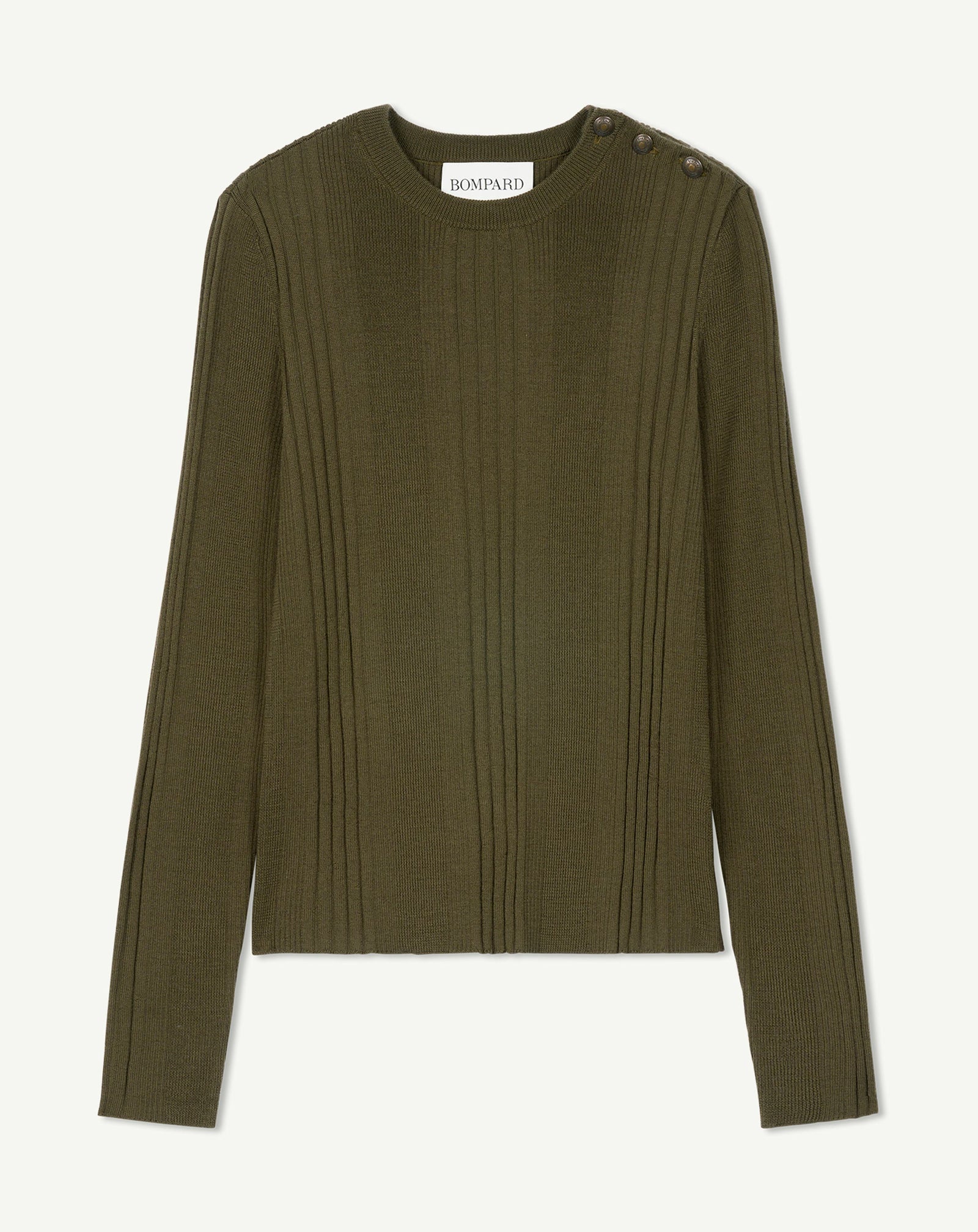 Pull col rond à côtes-BRONZE-100% laine