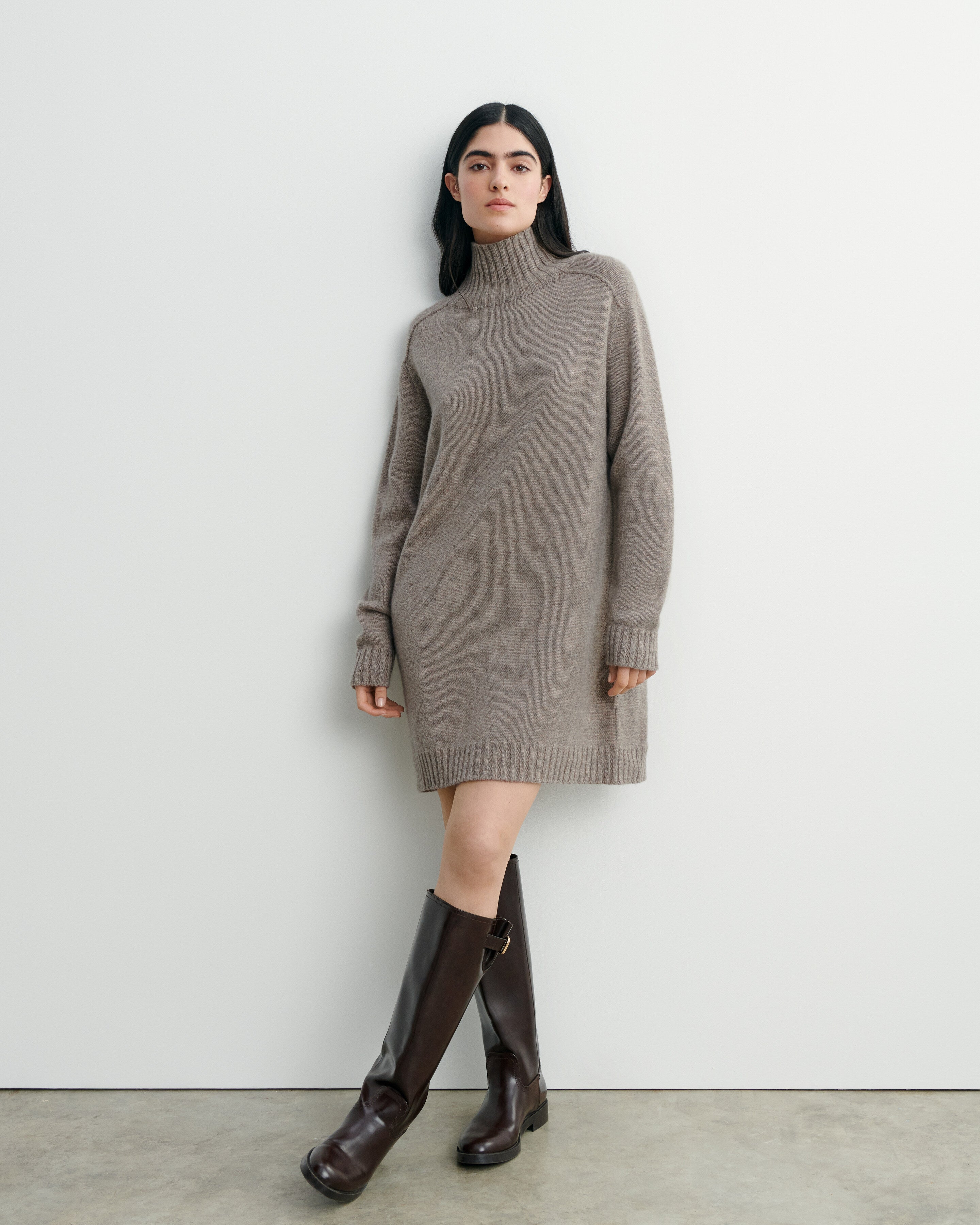 Robe col montant-MILLET-100% cachemire