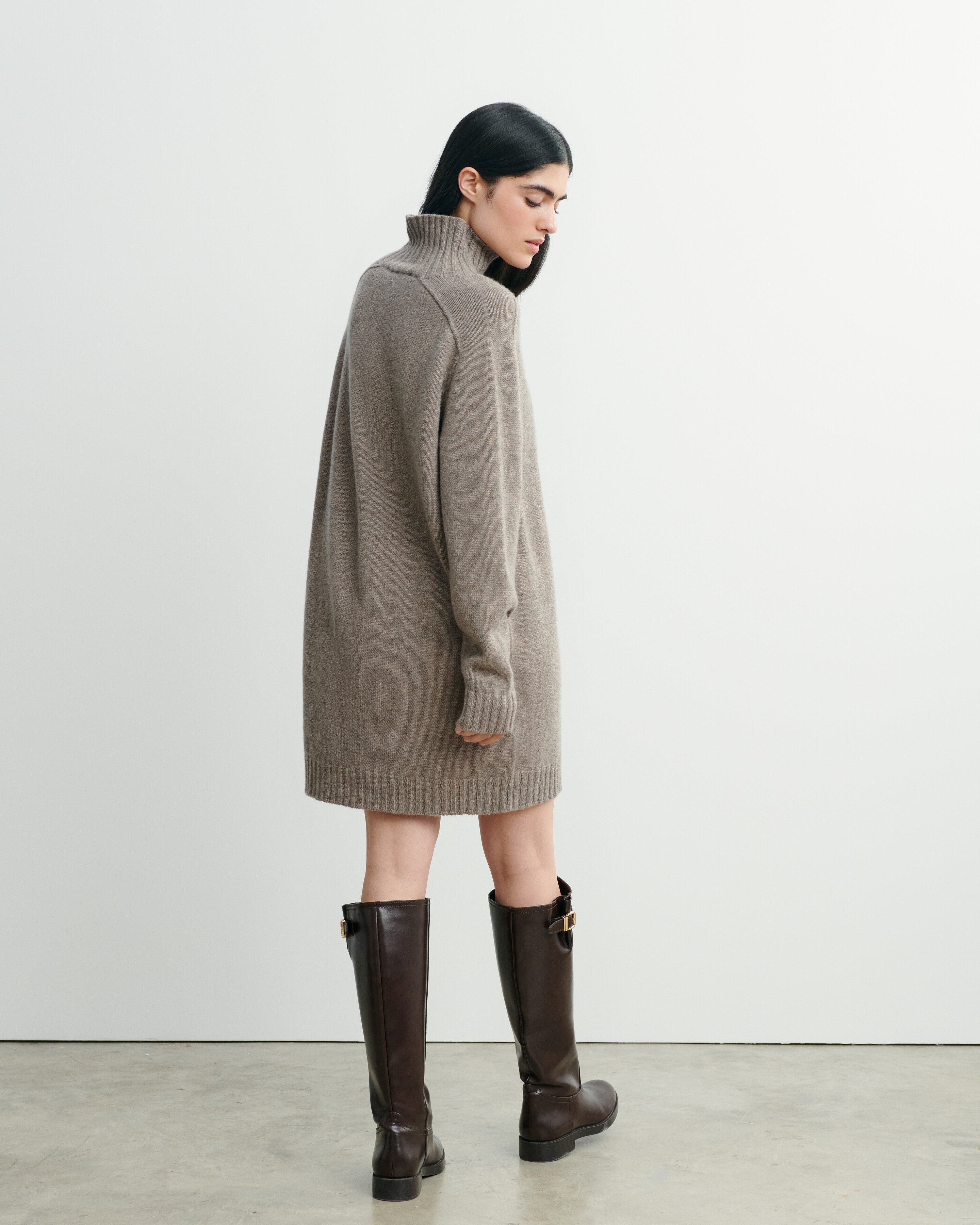 Robe col montant-MILLET-100% cachemire