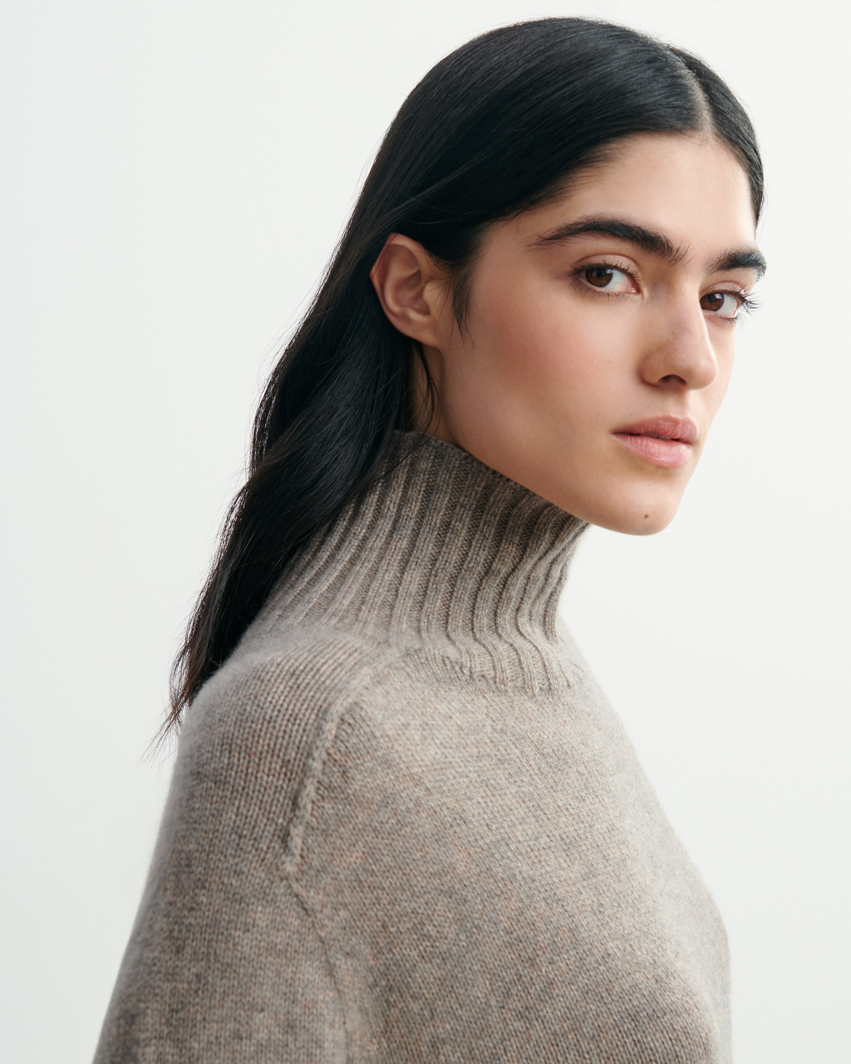 Robe col montant-MILLET-100% cachemire