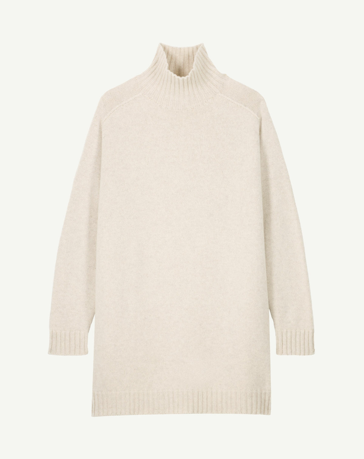 Robe col montant-AVOINE-100% cachemire