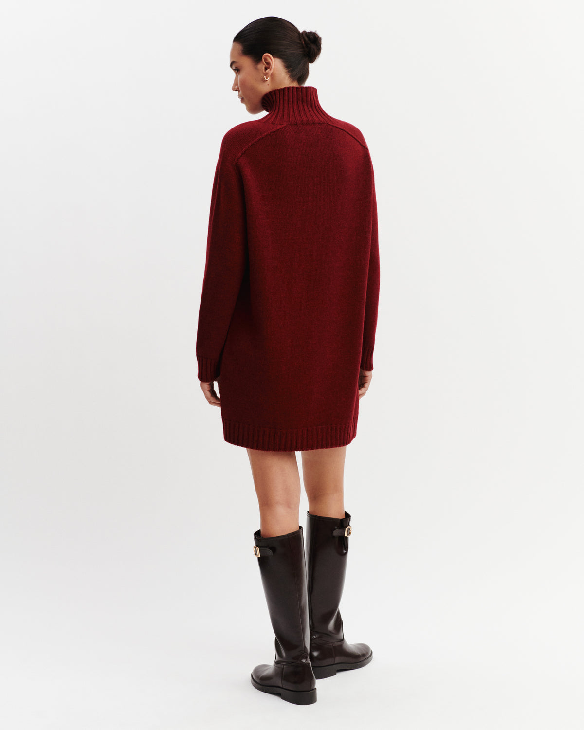 Robe col montant Apolline-ROUGE D'ORIENT-100% cachemire