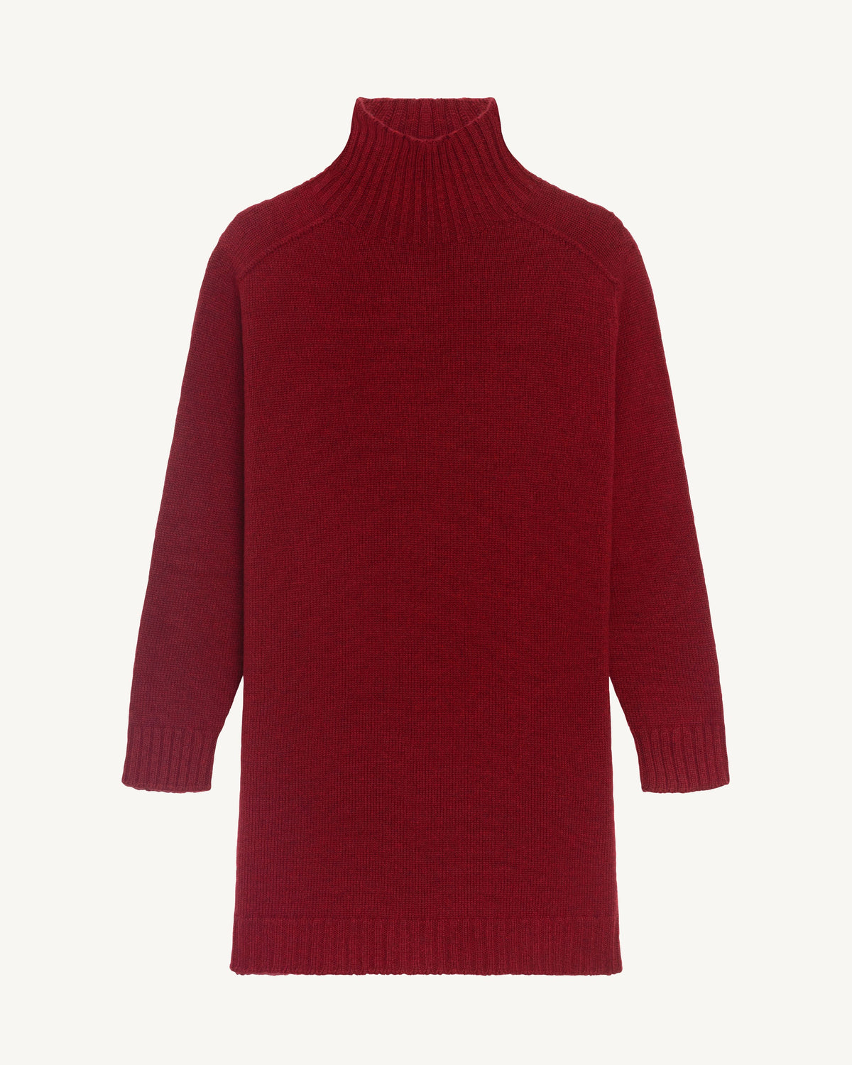Robe col montant-ROUGE D'ORIENT-100% cachemire