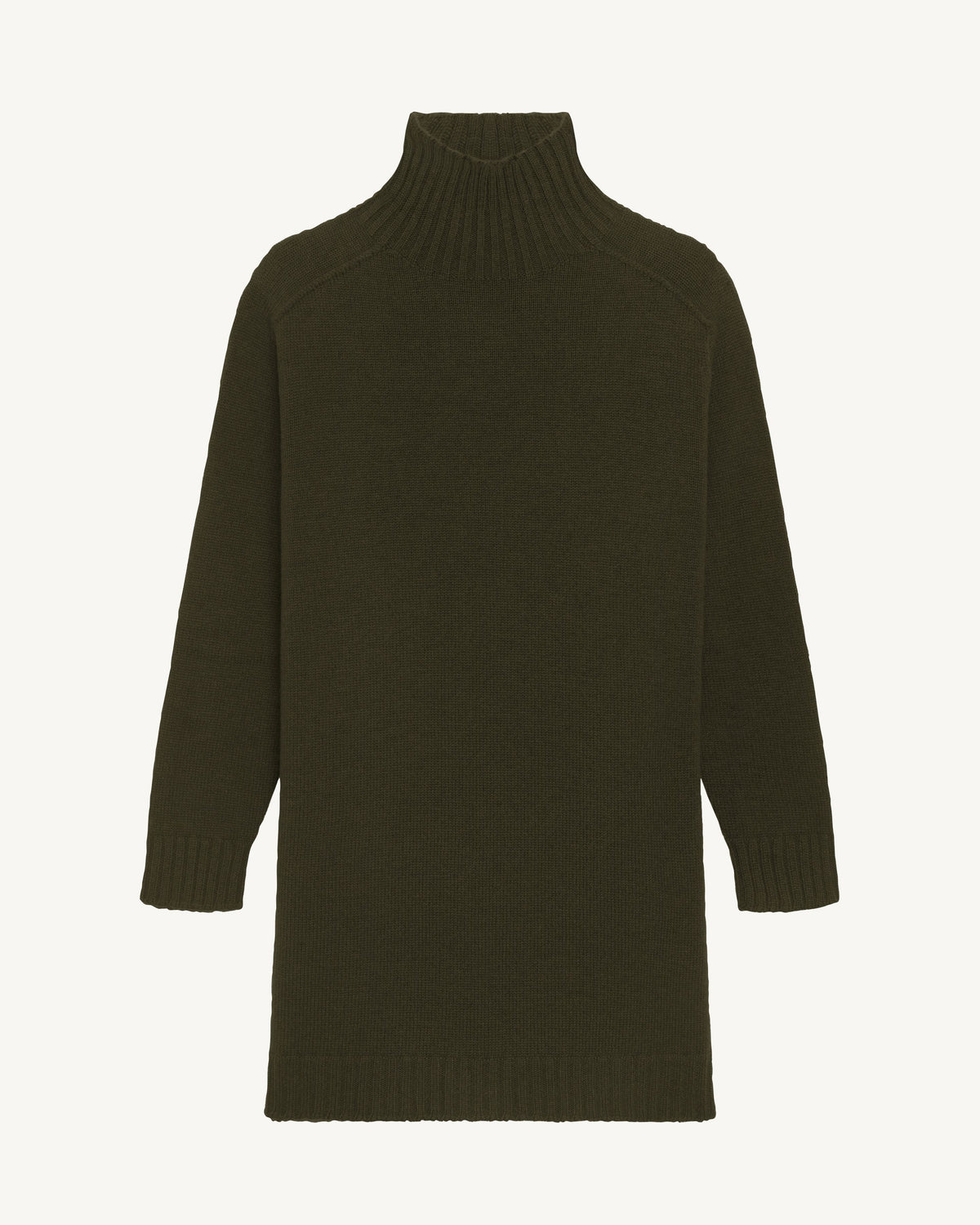 Robe col montant-KAKI KOMBU-100% cachemire