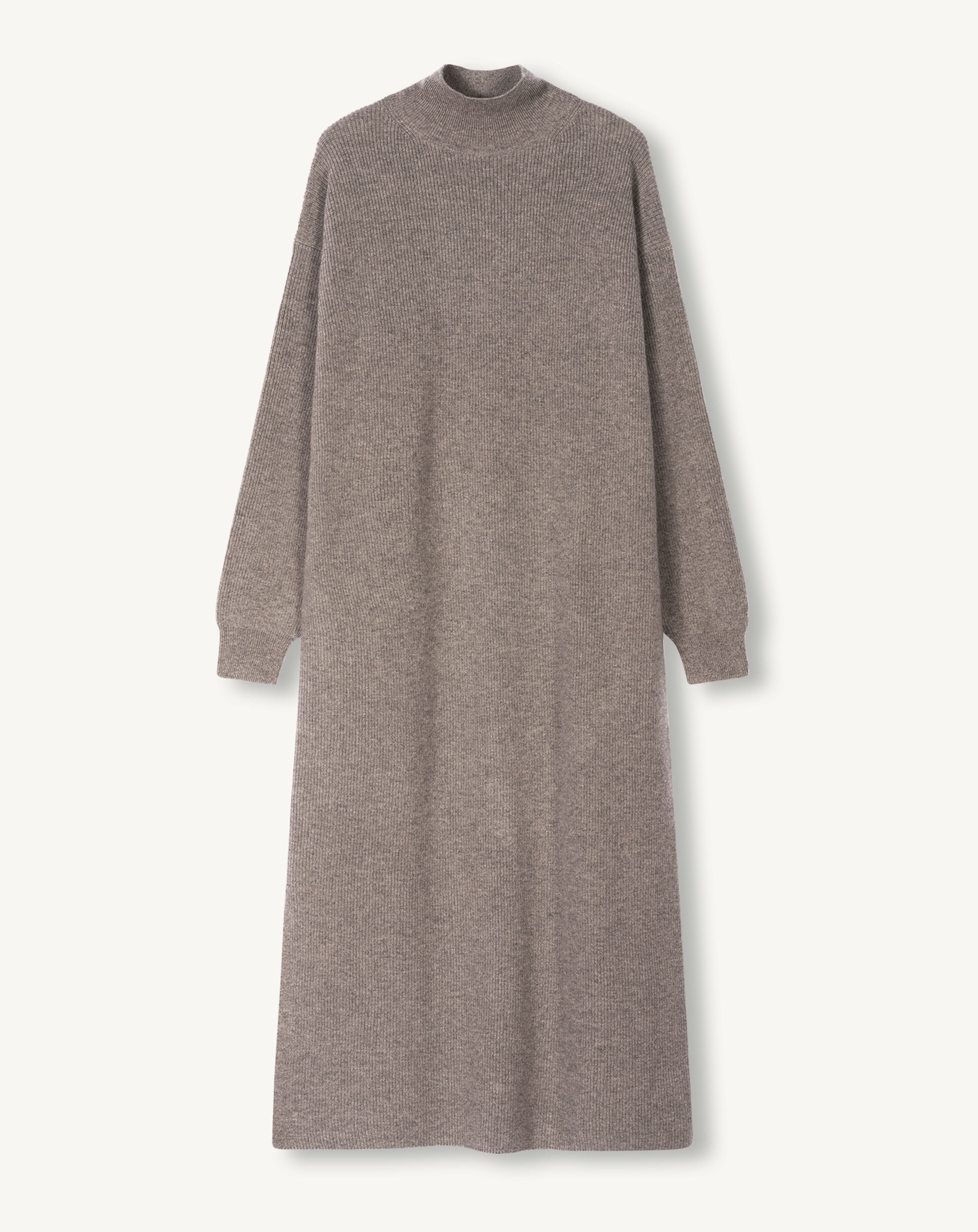 Robe col montant à côtes-MILLET-70% coton 30% cachemire
