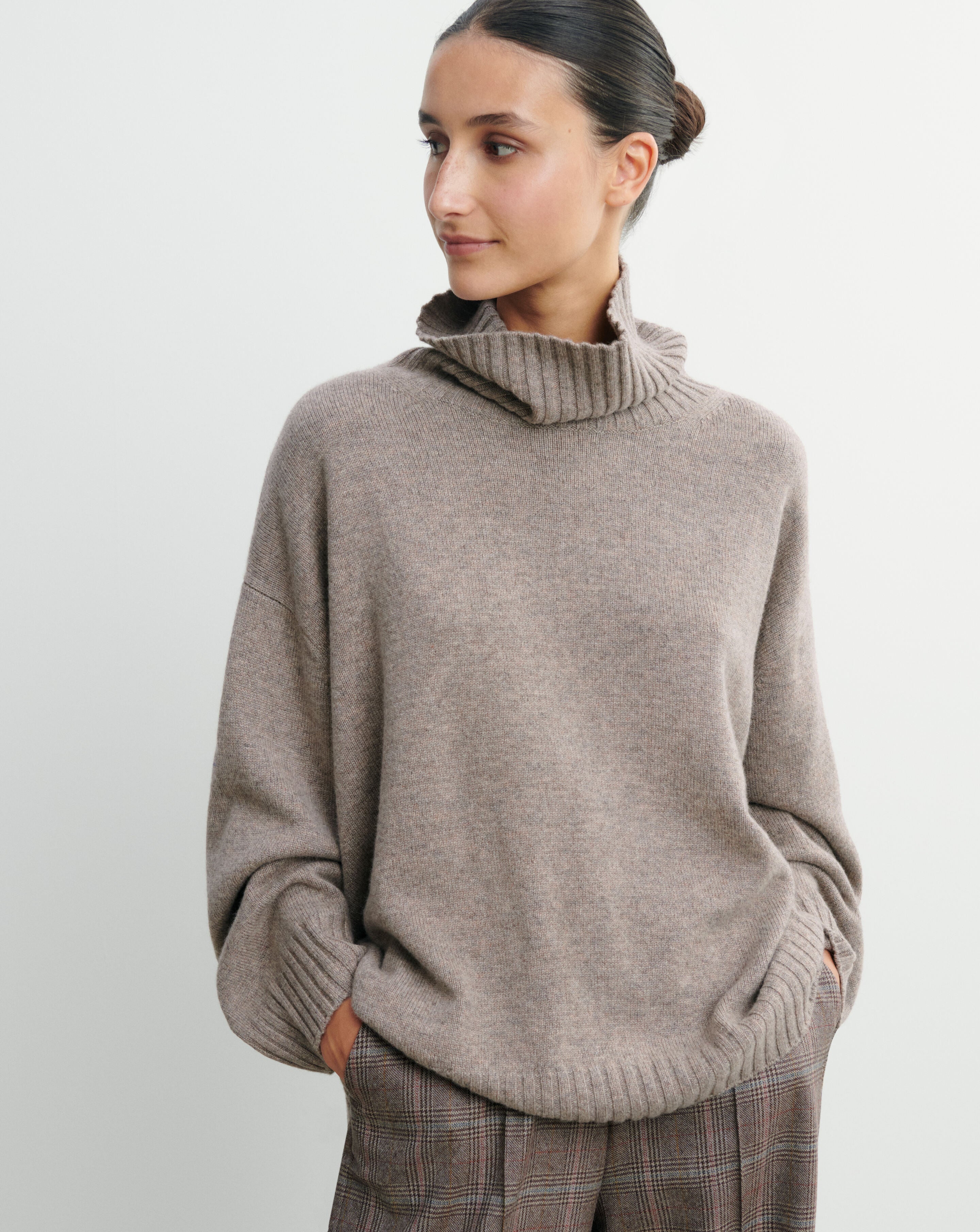 Pull col roulé à côtes-MILLET-100% cachemire