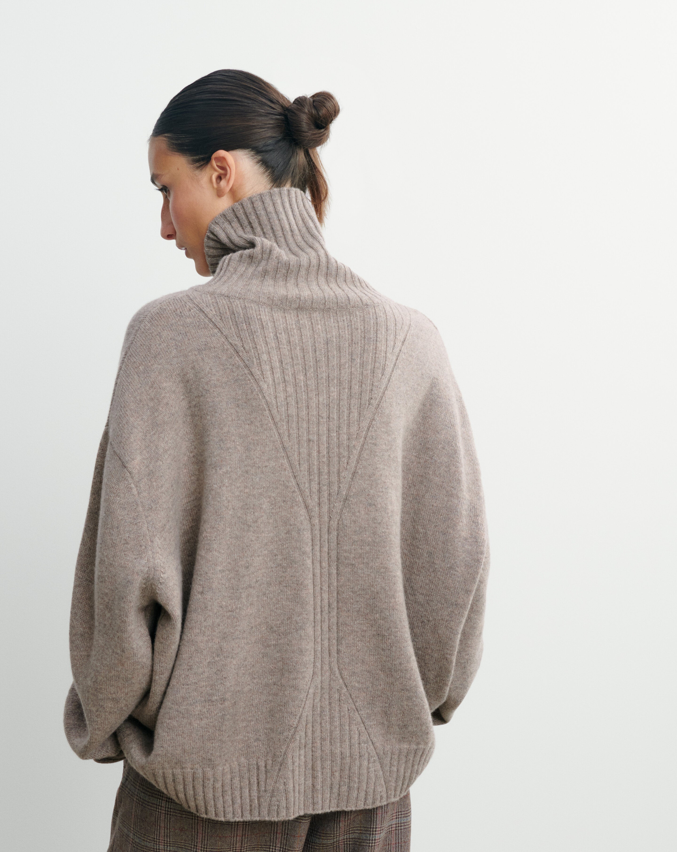 Pull col roulé à côtes-MILLET-100% cachemire