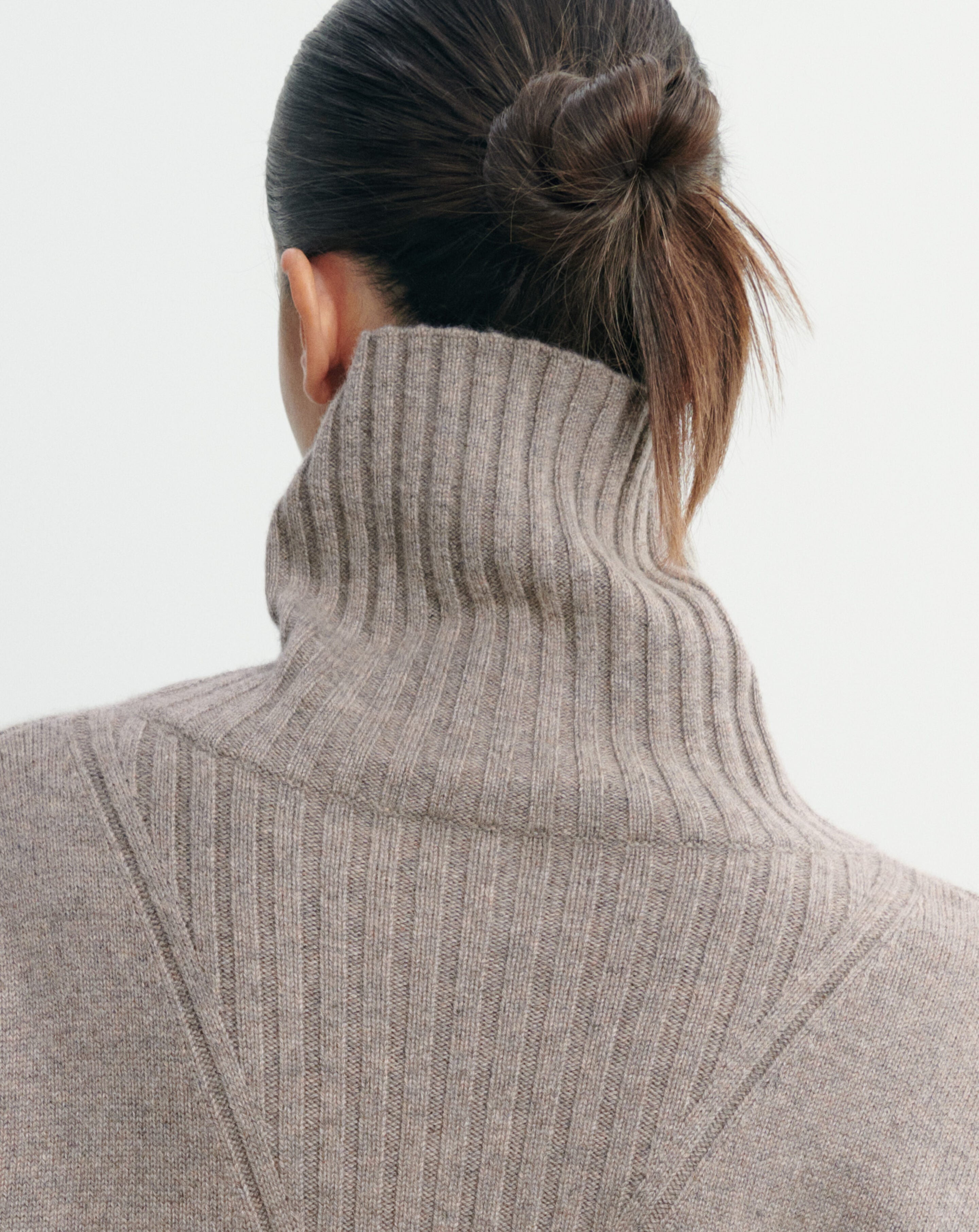 Pull col roulé à côtes-MILLET-100% cachemire