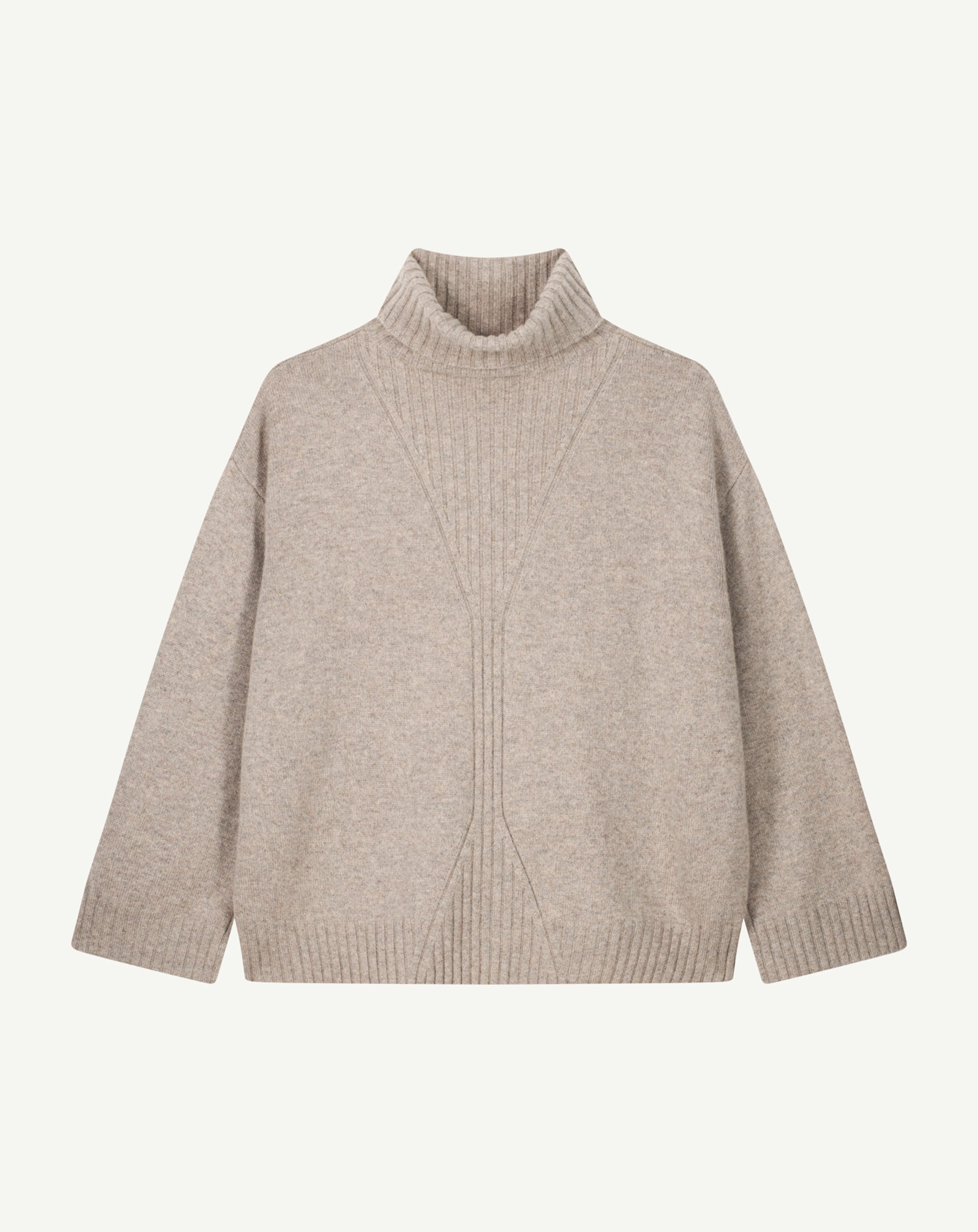 Pull col roulé à côtes-MILLET-100% cachemire