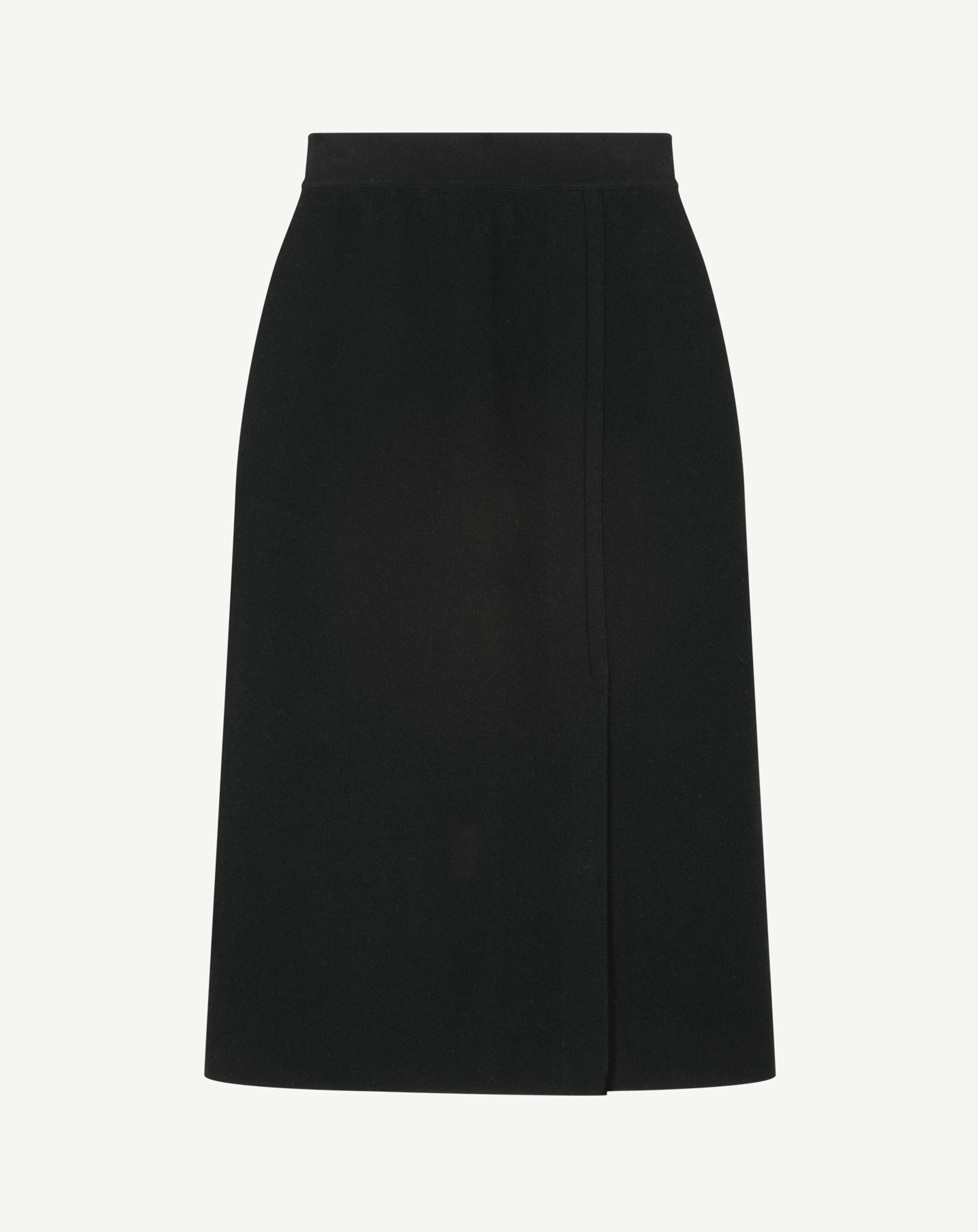 Jupe longue milano-NOIR-70% coton 30% cachemire