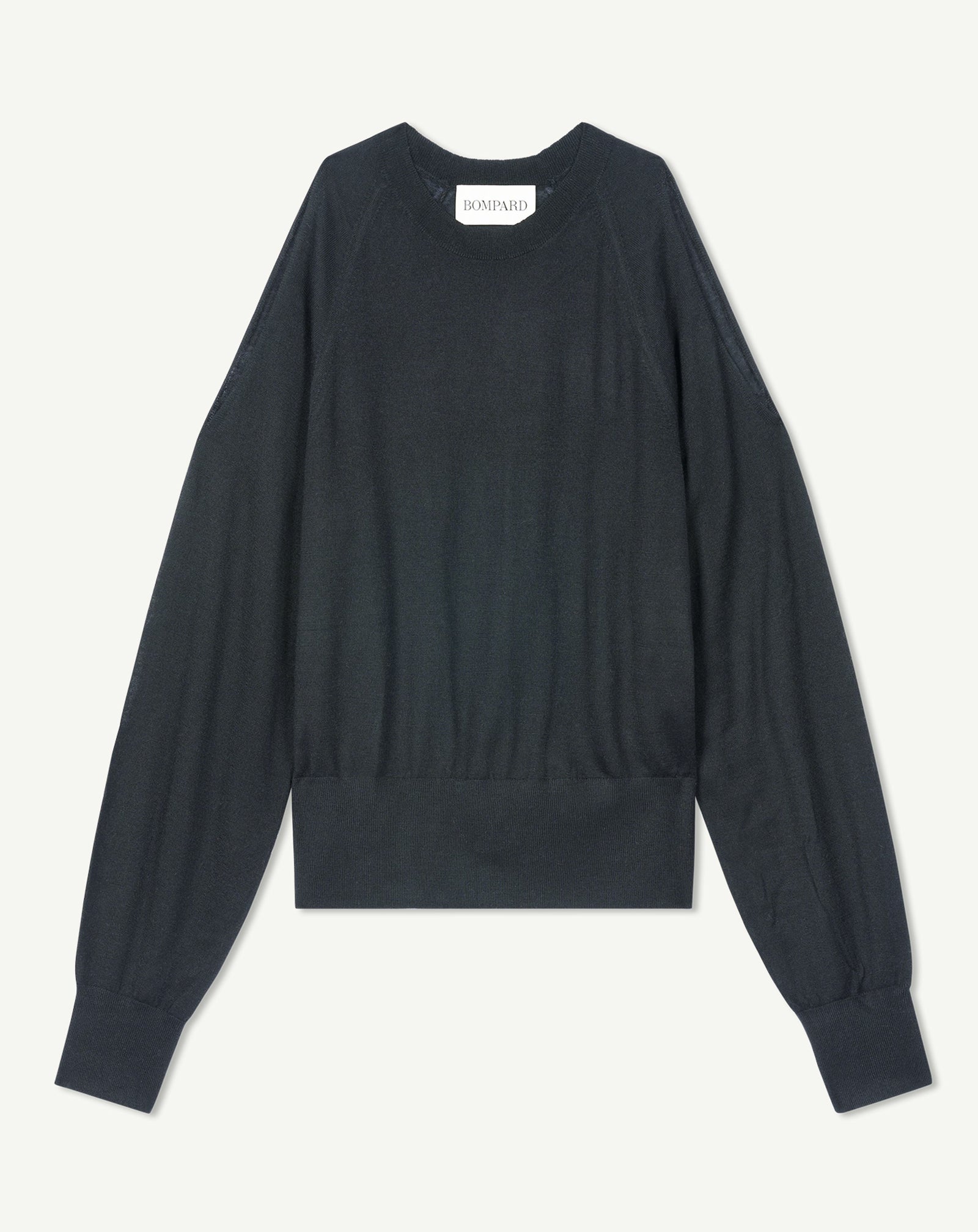 Top ultrafin ajouré-NOIR-70% cachemire 30% soie