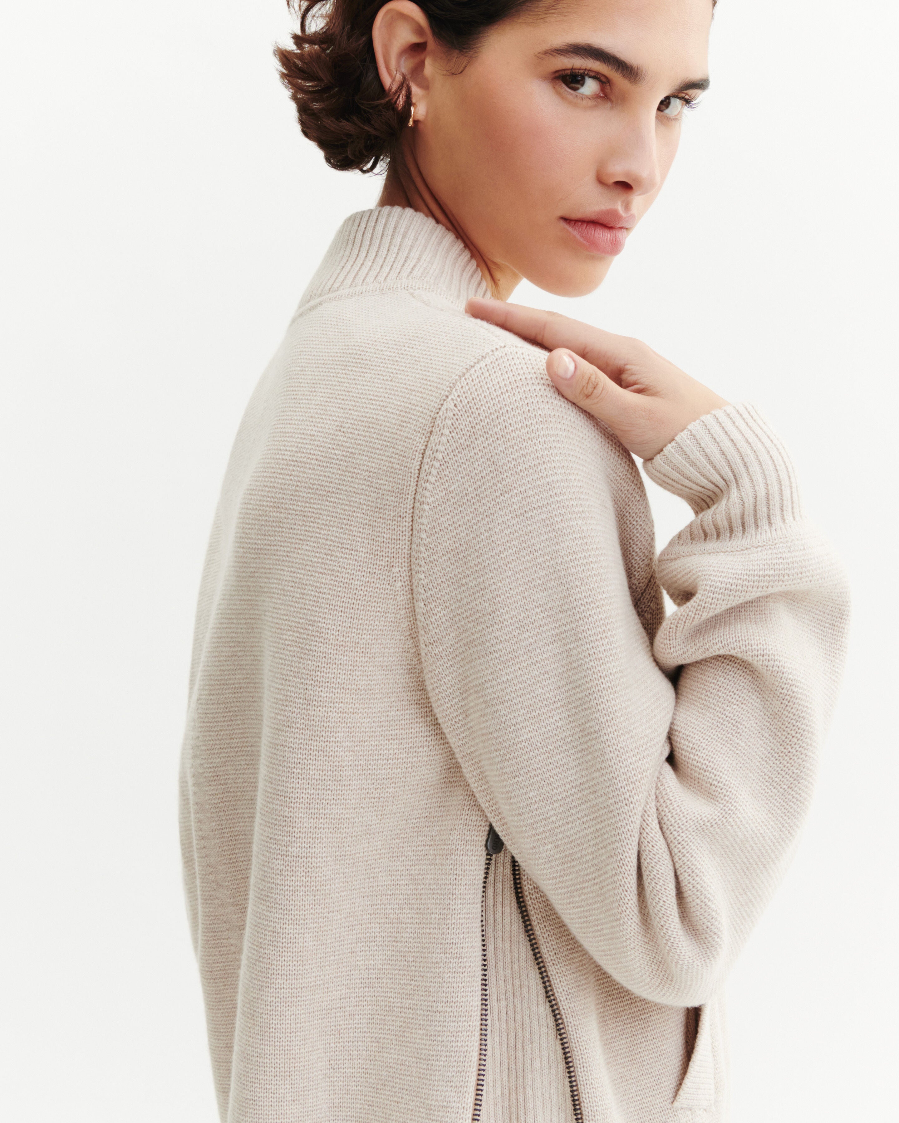 Bomber milano-TOURTERELLE-85% pima coton 15% cachemire