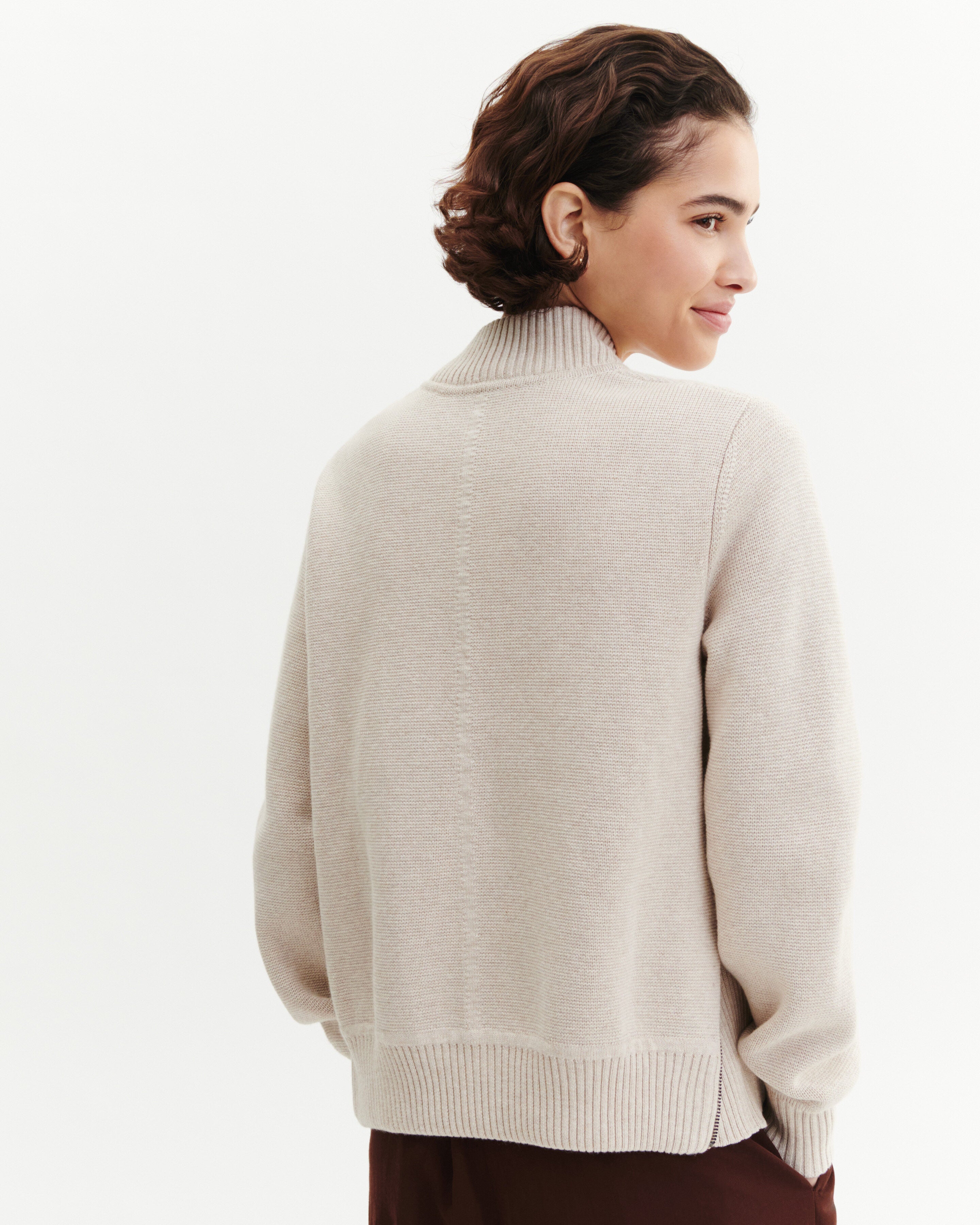 Bomber milano-TOURTERELLE-85% pima coton 15% cachemire