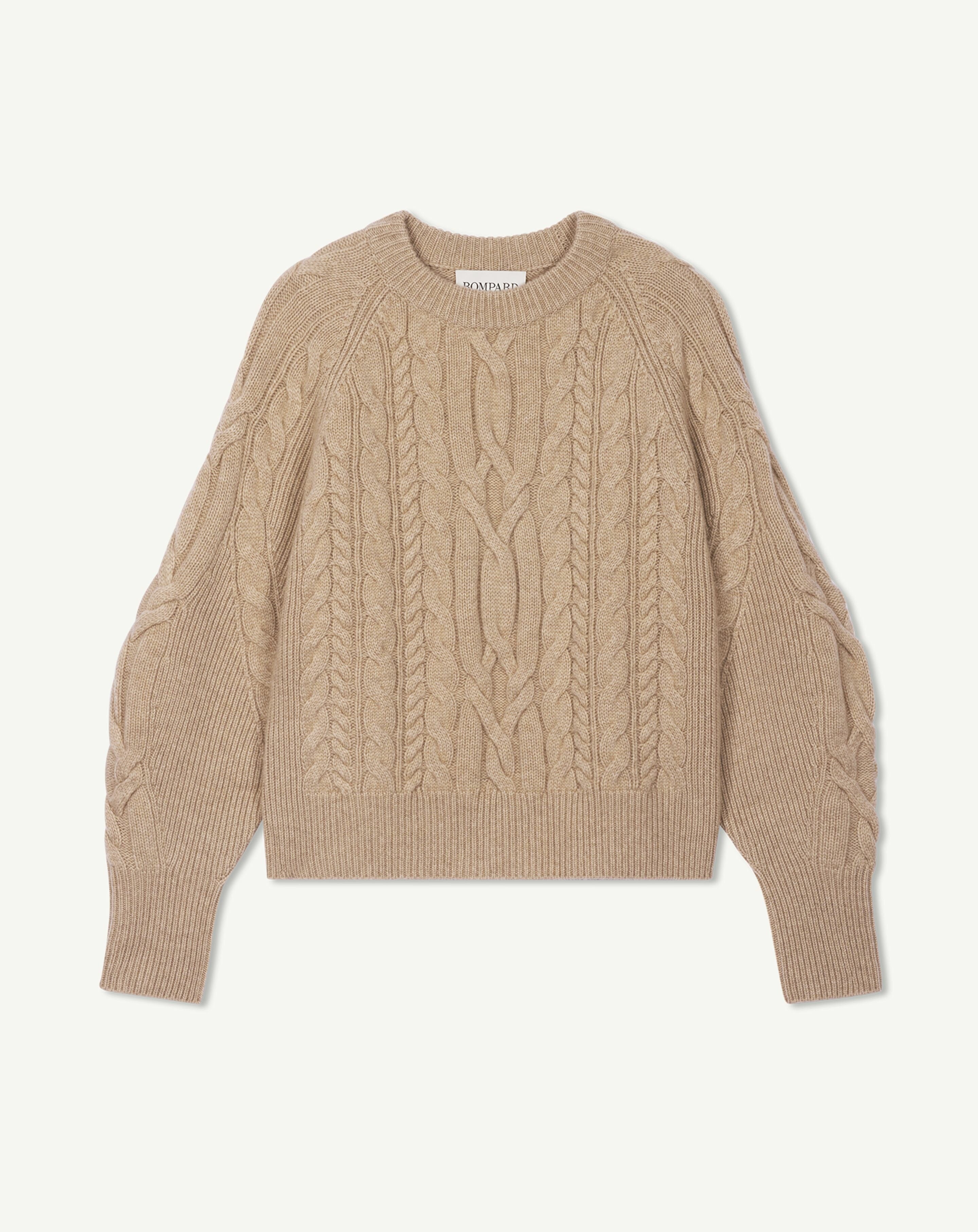 Pull col rond à torsades-GALET-100% cachemire